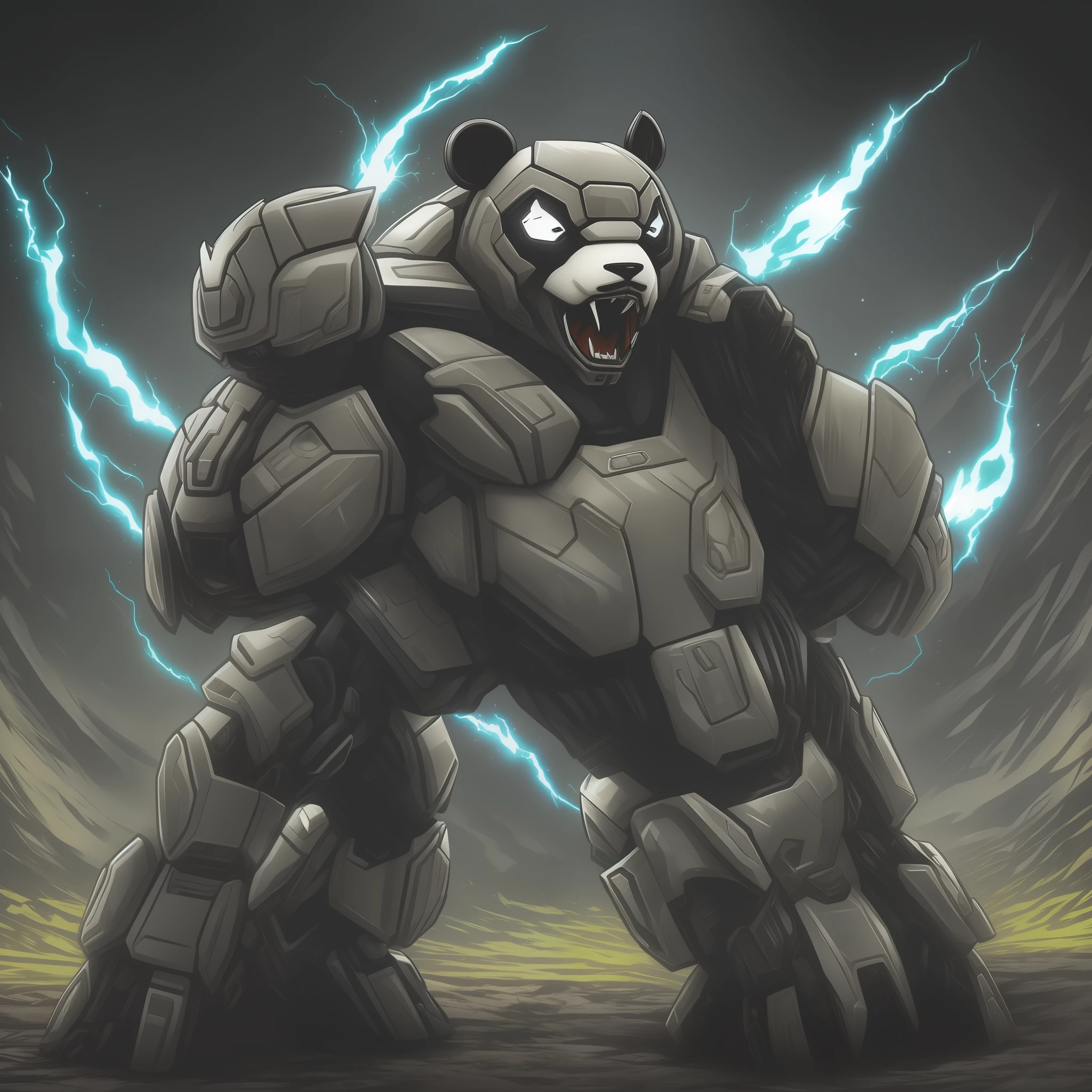 Oso panda estilo mecha