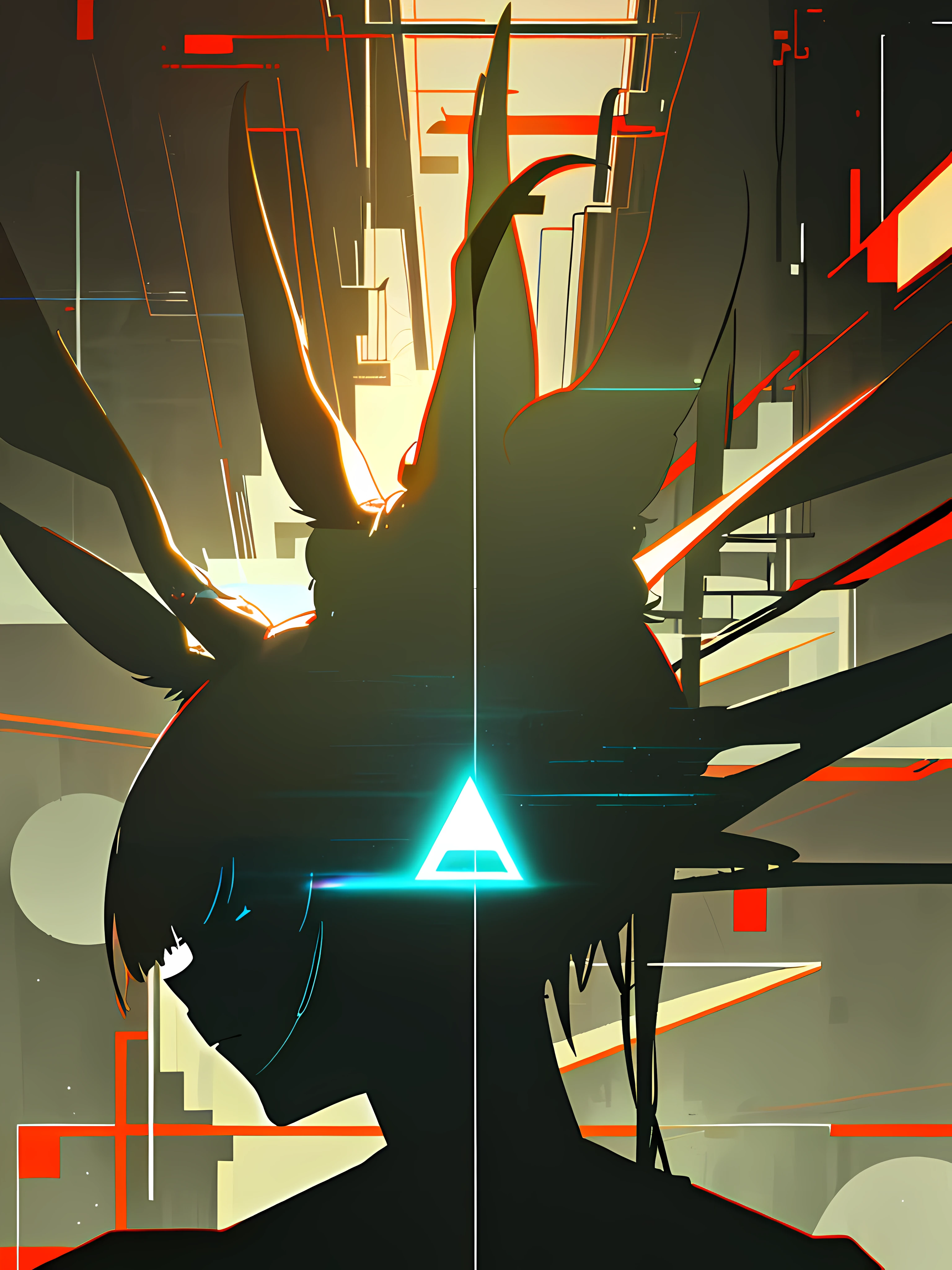 (blame! style abandoned tech landscape), (Zen, Amy Sol style), (underground, dark, foggy, perilous, abandoned dystopian apartment bedroom, deep windows), (abstract anthro rabbit figure wearing bunny ears), cover art with light abstraction, abstract, simple vector art, contemporary Cybernetic art, color gradients, soft color palettes, layered forms, whimsical animation, style Ethereal abstract, 4K, --v6