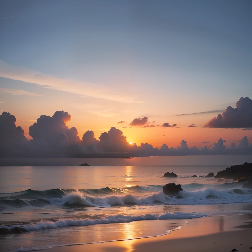 very beautiful sea landscape in OKINAWA,sunset, extremely detailed