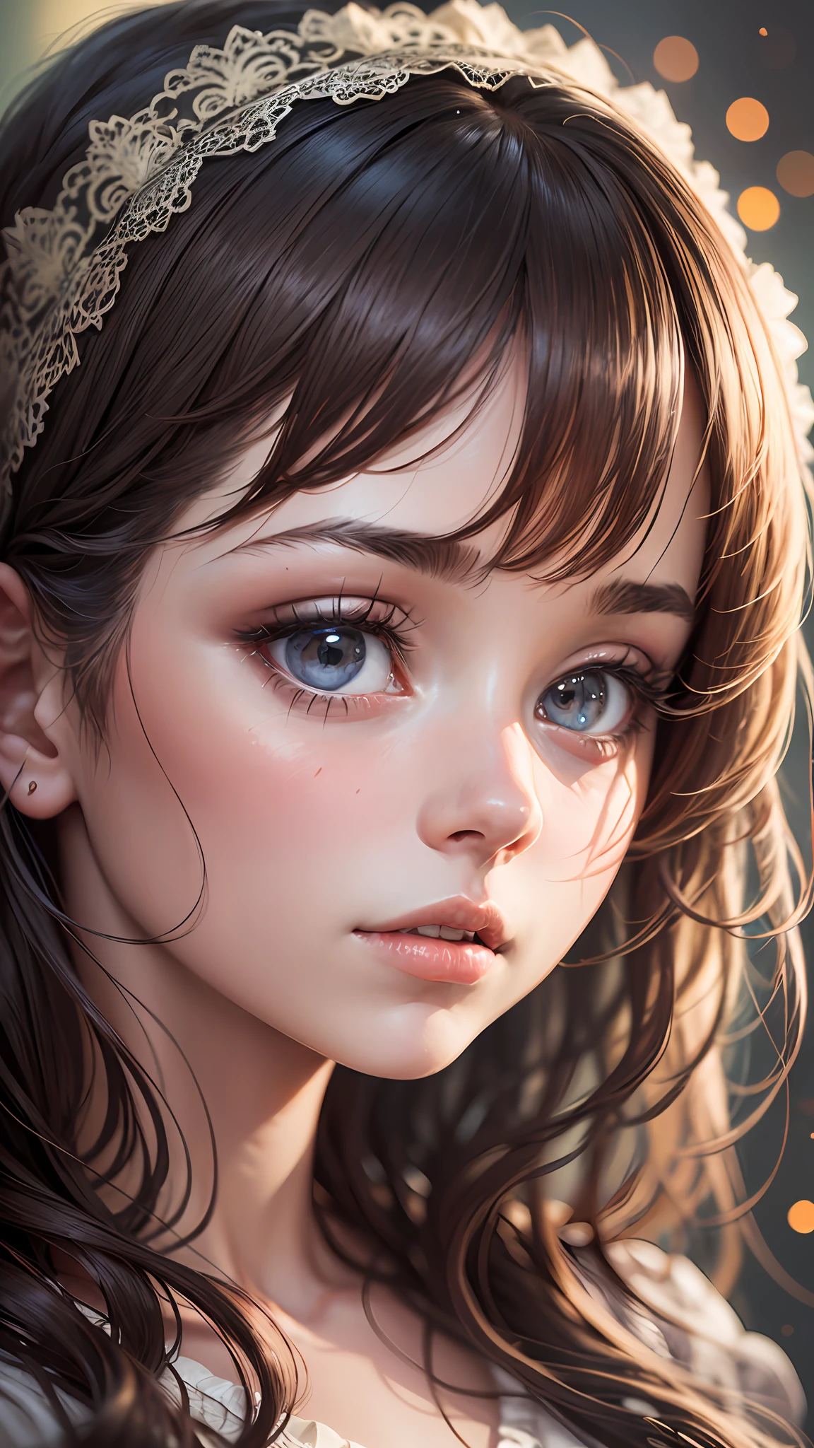 What is this girl looking at? How is she feeling at this moment? hyper realistic, intricate details, high-res, --auto --s2