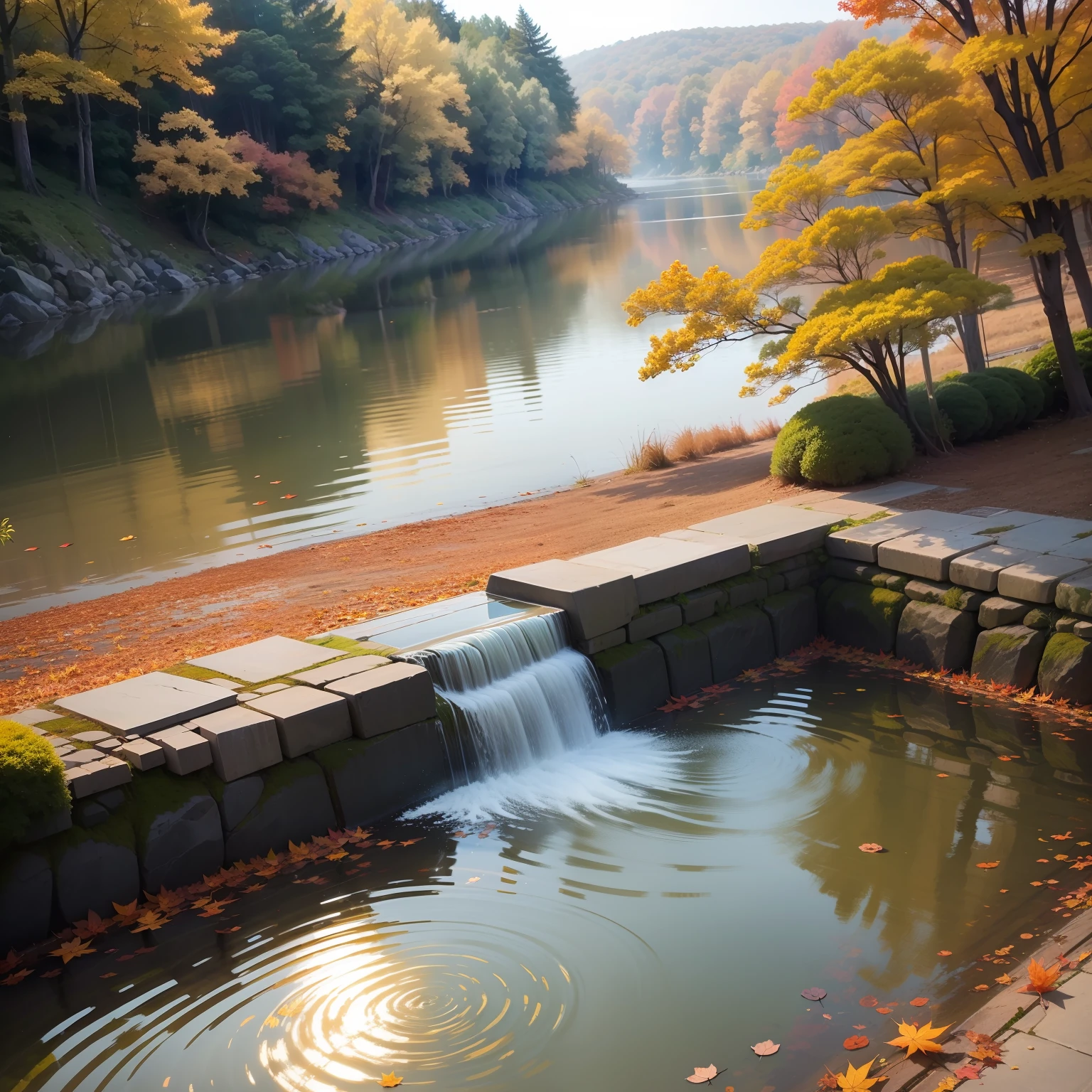 The autumn water is the same for a long time。