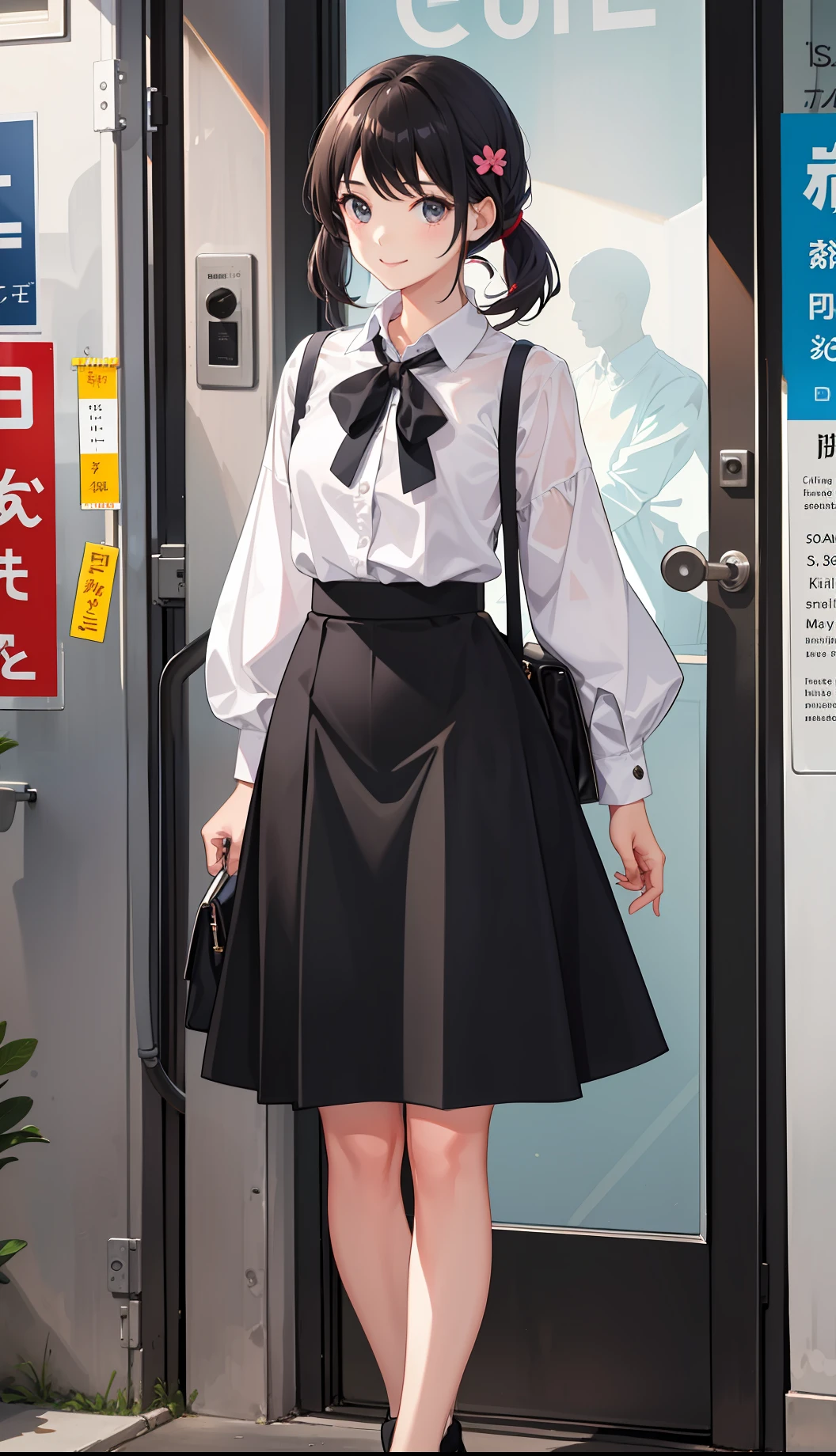 1girl in、A smile、The shirt、Blouse、skirt by the、（small tits）Chilarism、movement、