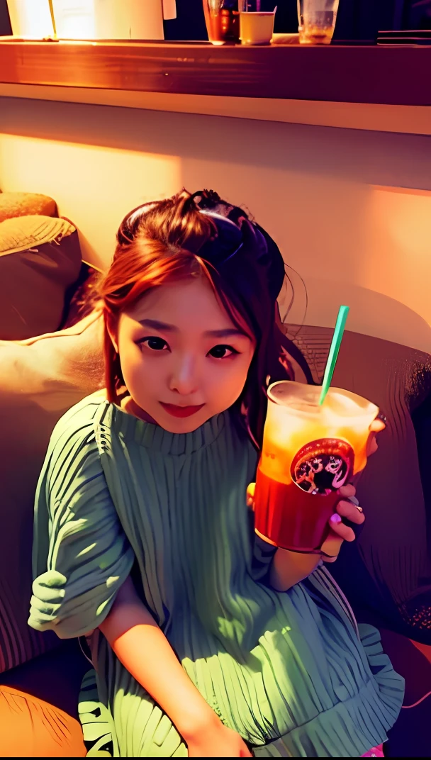 Alafed girl sitting on sofa with drink, jaeyeon nam, Instagram Photos, ❤🔥🍄🌪, ruan cute vtuber, Starbucks, Beautiful cute, with a straw, Hwang Se - On, item, lulu chen, 🍸🍋, Tumbler, bae suzy, iu, Larisa Manobal, Korean Girl