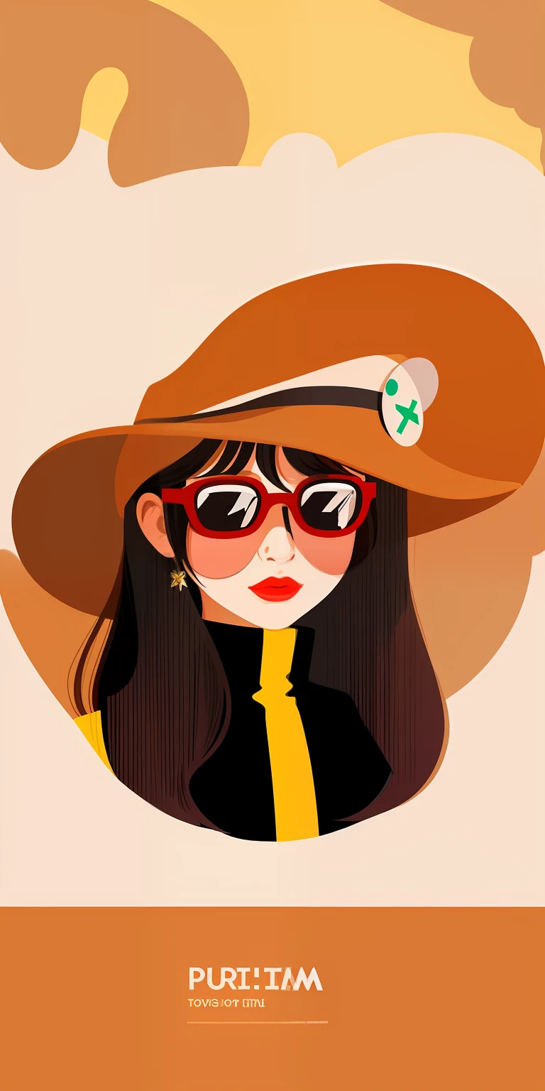 There was a woman with a hat and sunglasses on her face, in style of digital illustration, Illustration style, 2D illustration, 2 d illustration, Flat graphic style, Stylized digital illustration, hand painted cartoon art style, Cartoon style illustration, Cartoon Art Style, urban girl fanart, vector art style, Flat illustration, trending on artstration, She is seen wearing streetwear pieces