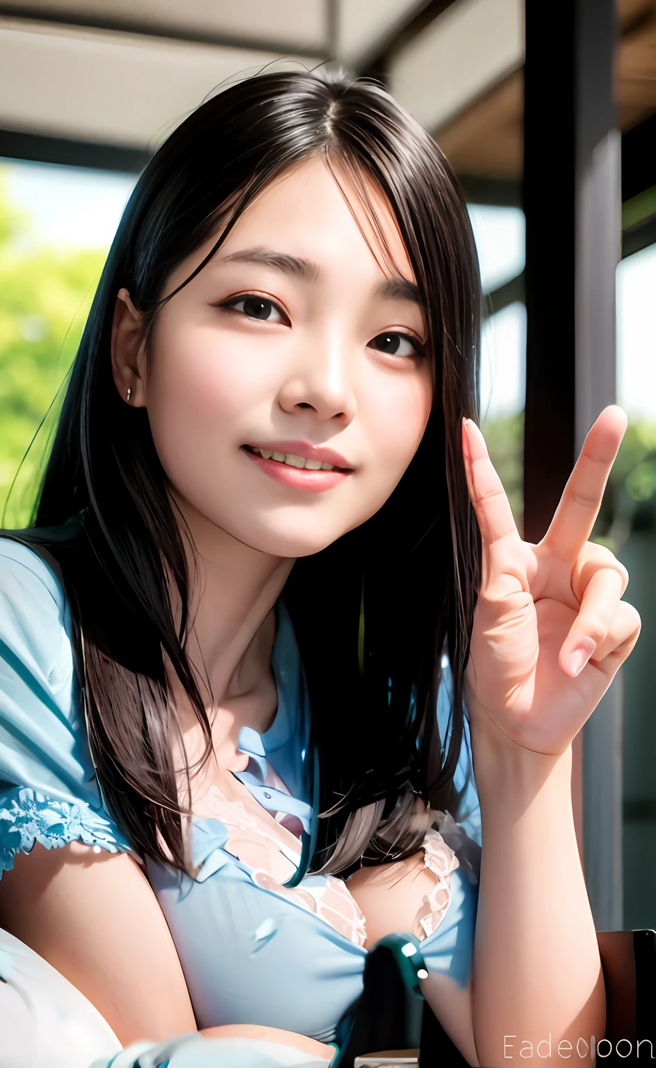 Biggest breasts、Light blue lace shirt、top-quality、​masterpiece