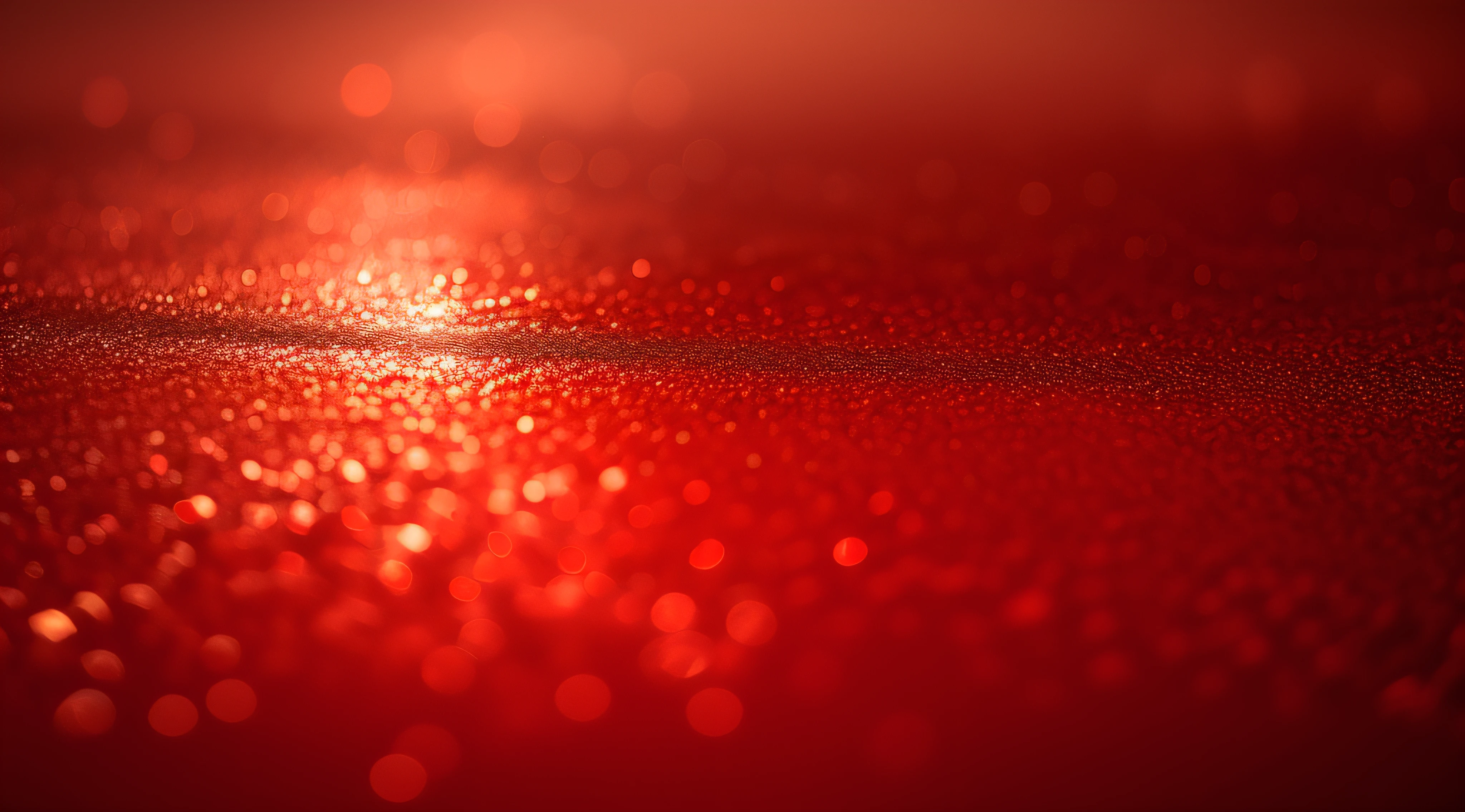 Textured red glitter background,Red has a depth of field background,The ground has a golden flash