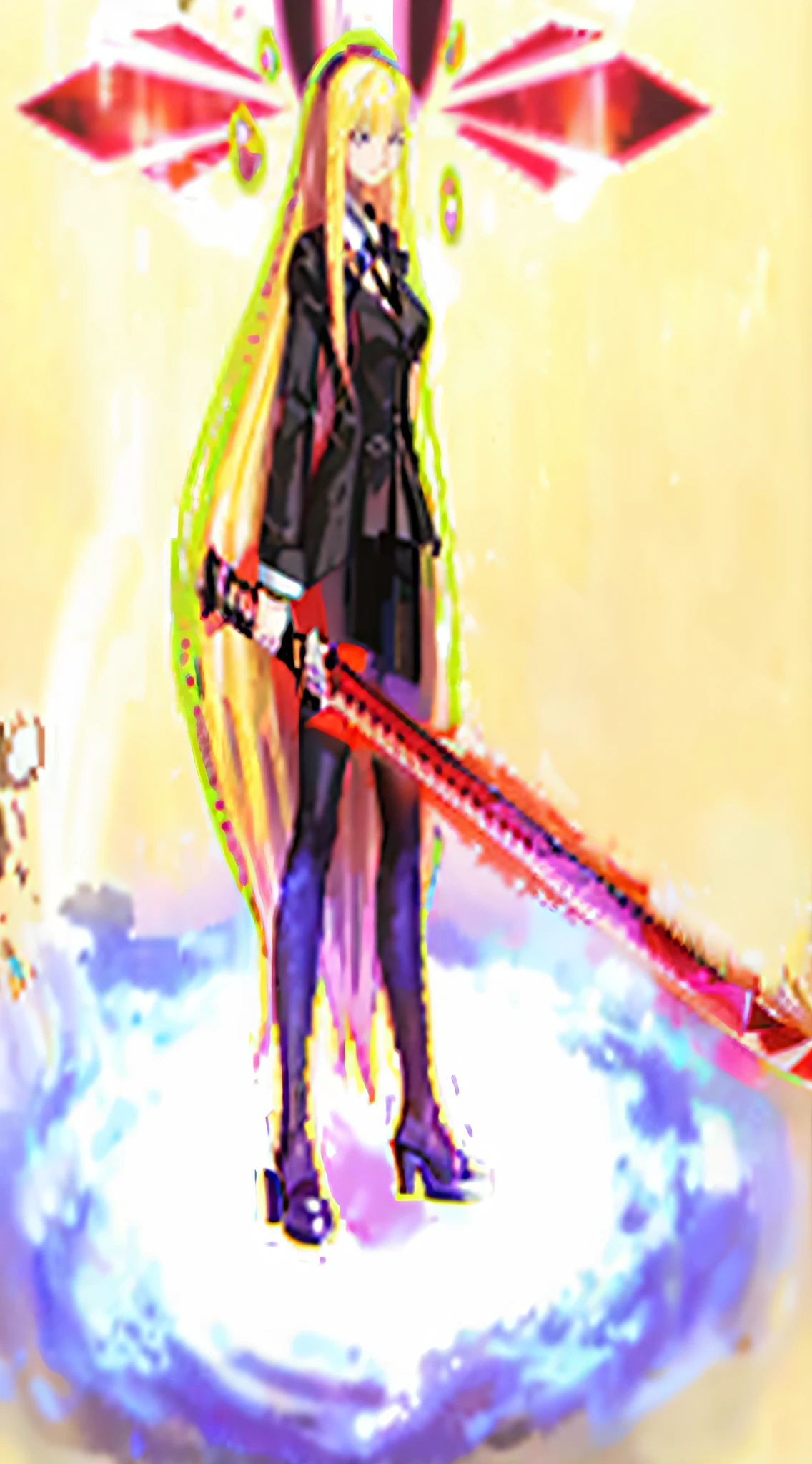 Anime characters with sword and sword in front of background, ufotable art style, Katana Zero video game character, inspired by Li Chevalier, visual novel sprite, natalie from epic battle fantasy, shinning sword, Wielding a magic sword, celestial aura, Sephiroth, dual wielding two magical swords, Avatar image, gear aurora, katana zero, Shining sword