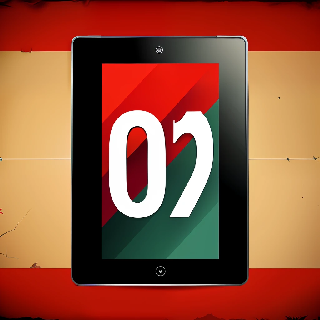 A banner with "042" digital creativity,Red is the base color