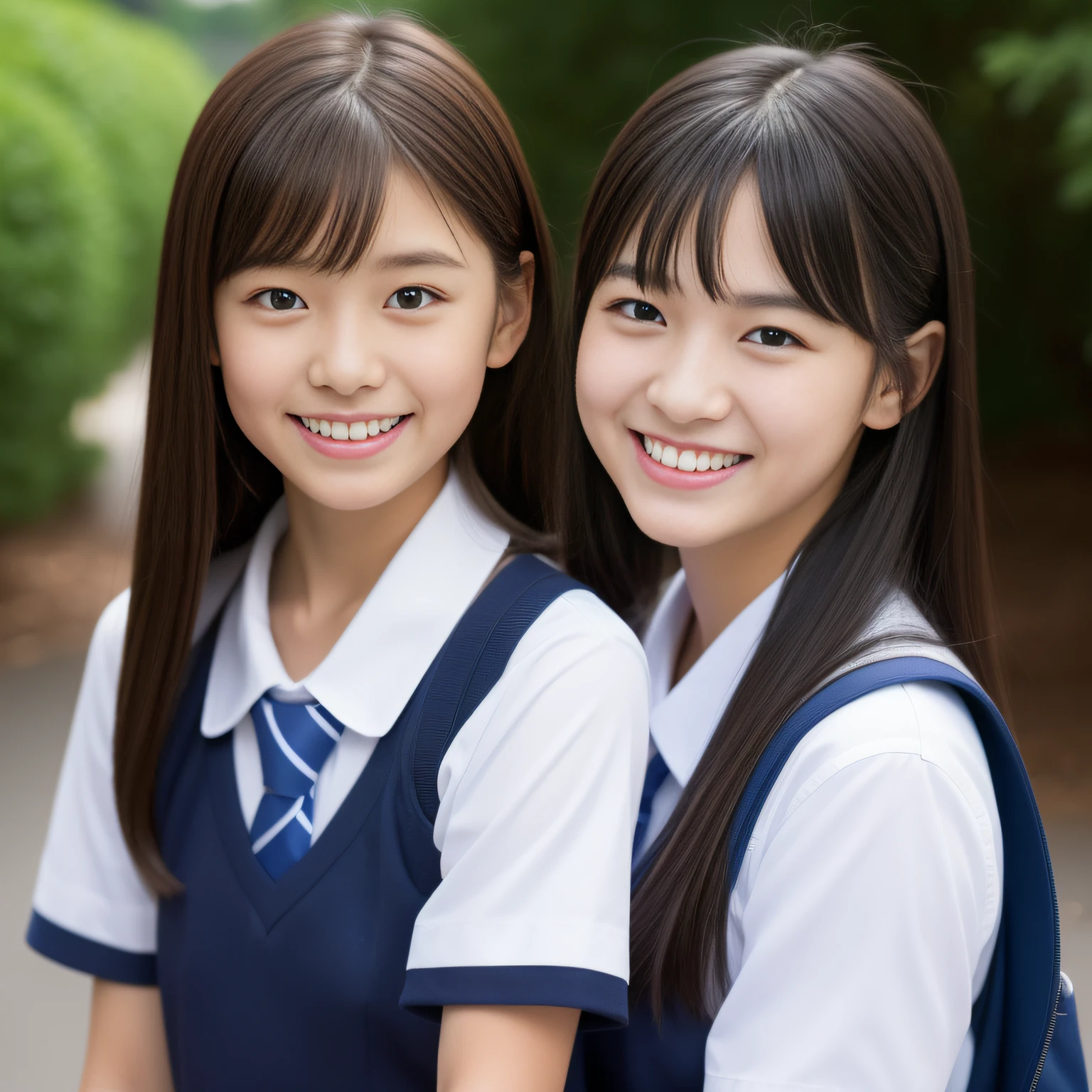 a smile、hi-school girl、校服