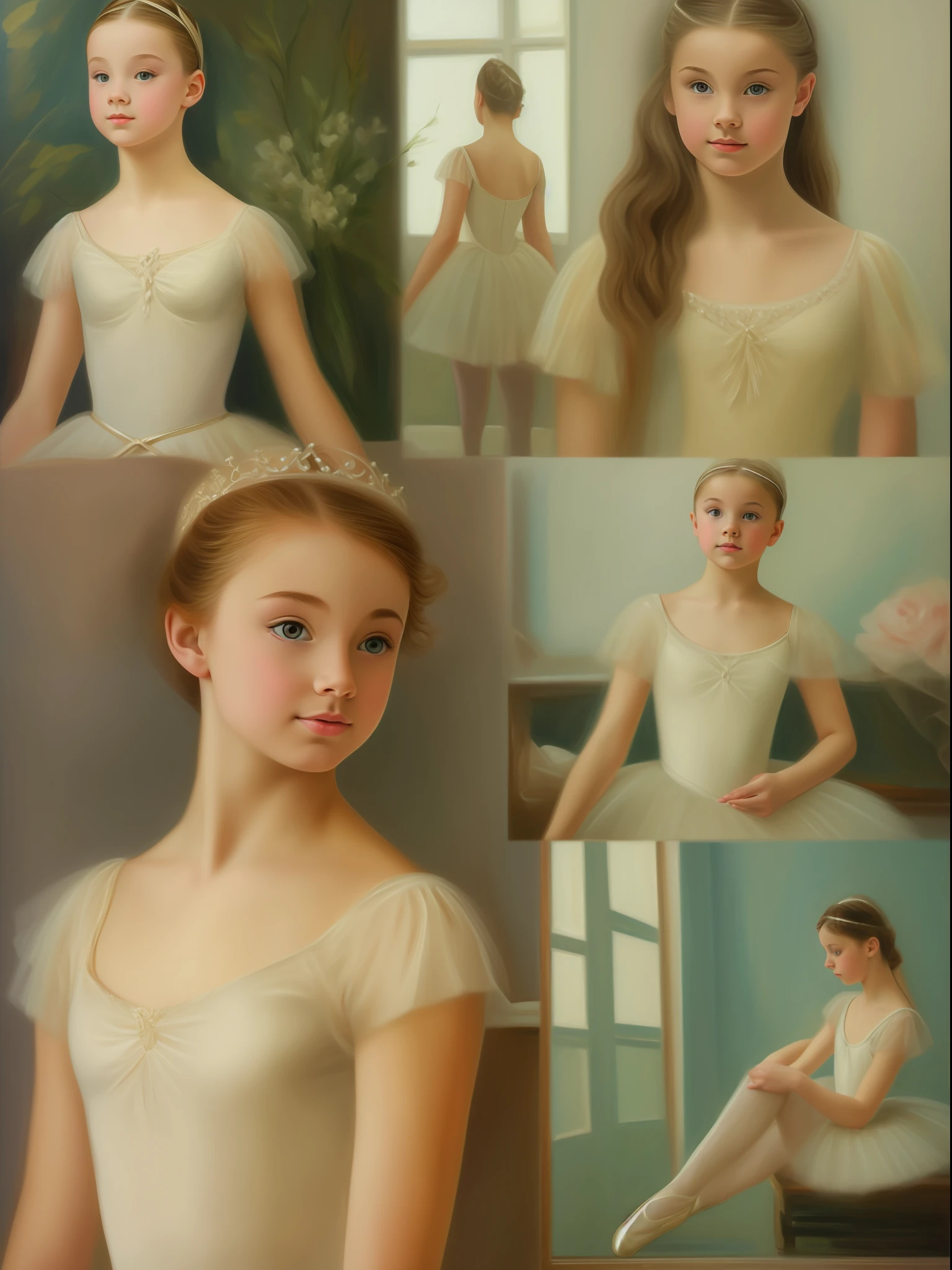 Beautiful 15-year-old ballerina,full bodyesbian,She took off her stockings in the dressing room,painting of a,insipid,AR 2:3 - Original style