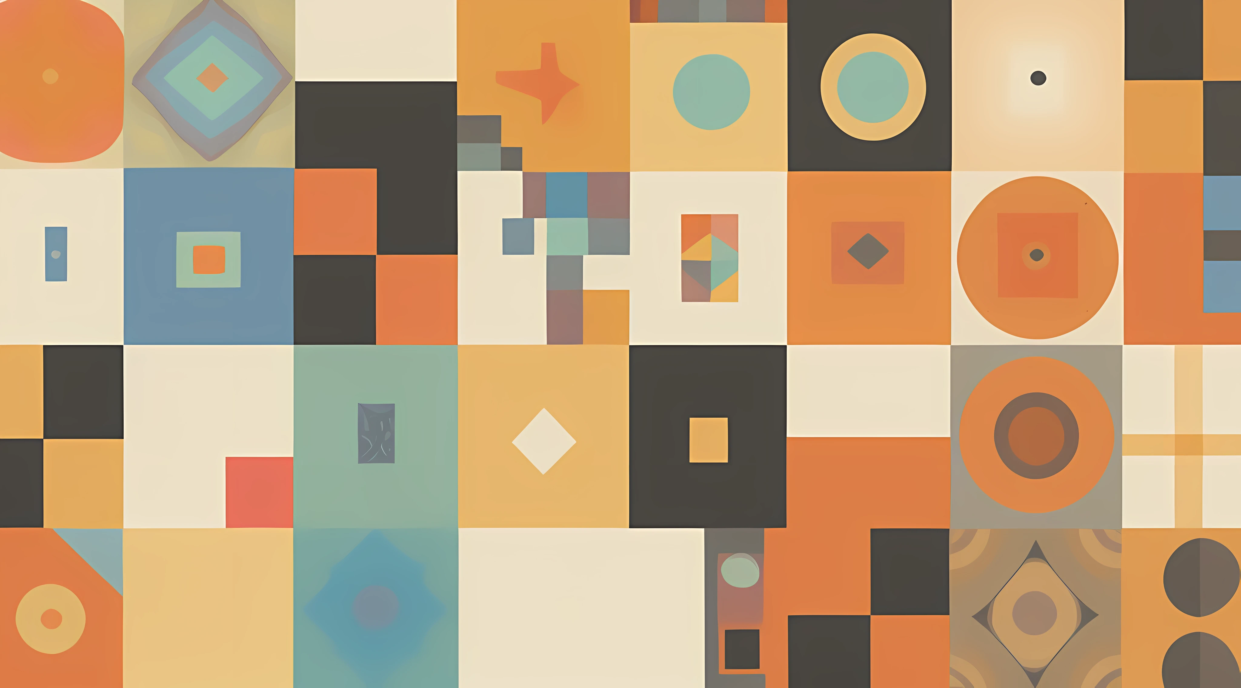 Close-up of colorful geometric patterns with circles and squares, Abstract geometric, Geometric pattern, abstract geometric concept, geometric design, geomerty, Geometric patterns, abstract geometrical shapes, inspired by Bauhaus, graphic shapes, geometric abstraction, abstract forms and shapes, graphic detail, o pattern, Patchwork, Inspired by Joseph Bullock, Colorful geometric patterns, geometric shapes background