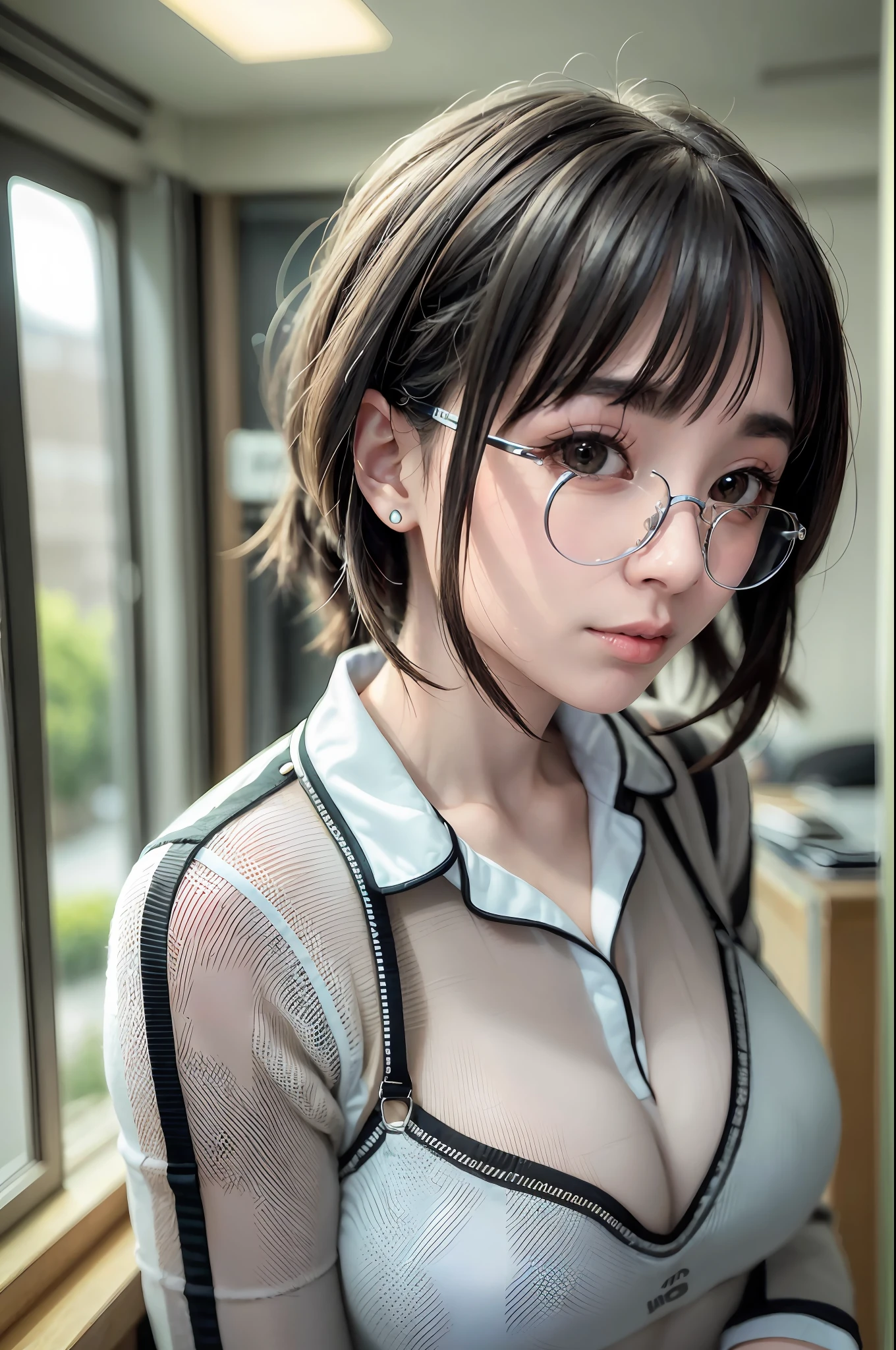 25-year-old woman(Glasses eyes),A MILF,(at class room)),((pajamas)),RAW photos,(realisticlying:1.37,realisticlying),Extremely detailed CG unified 8K wallpaper,1girll,((perfect bodies:1.1)),(mediuml breasts:1.2),looking at viewert,(((straight from the front))),(Head office skin:1.2,shiny skins),8k ultra high definition,digital SLR camera,gentlesoftlighting,high high quality,filmgrain,富士XT3,((full bodyesbian:0.8)),(profesional lighting:1.4) ,