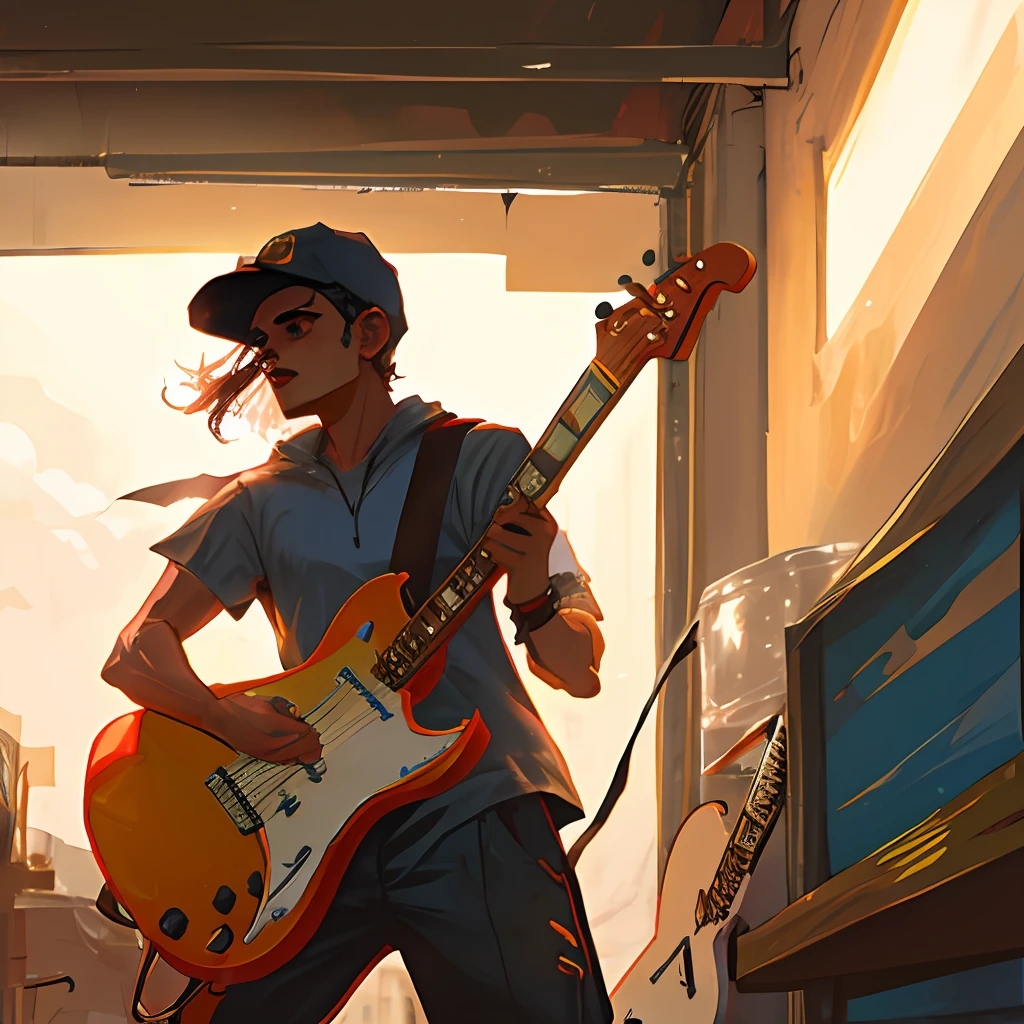 One hand pickup guitar playing a man was Virat kohli