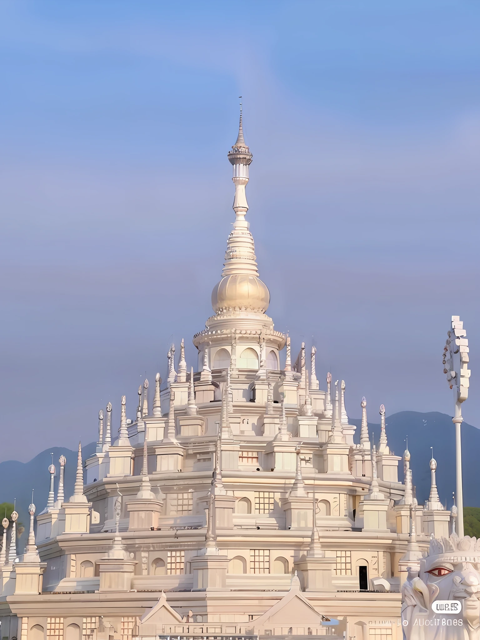 Alafard White Building,There is a clock on it, shaved temple, buzzed hair on temple, large temples, The temple of truth is white, A temple, buddhist architecture, Temple background, thai temple, pagoda, Temple in the background, thailand, pagodas on hills, Temple, 4 0 9 6, Myanmar, buddhist temple, Thai architecture