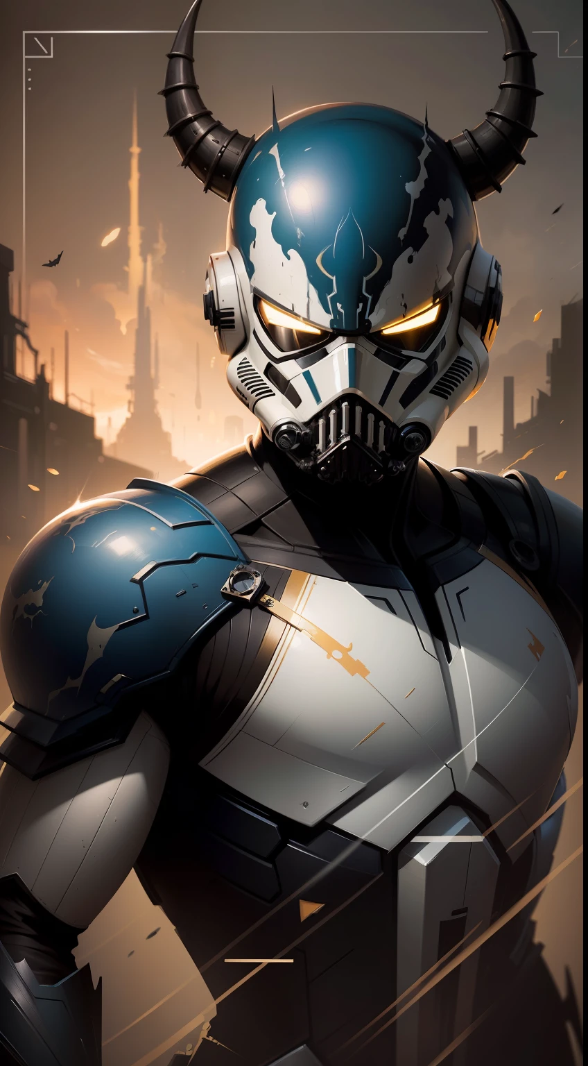 (Best Quality),(Masterpiece),(Ultra Detailed),(4k resolution),(Extremely detailed),Abstract expressionist painting "Hyperion", Venom Stormtrooper, tarot card, Trending on ArtStation, Digital Painting, character concept art portrait, Scary