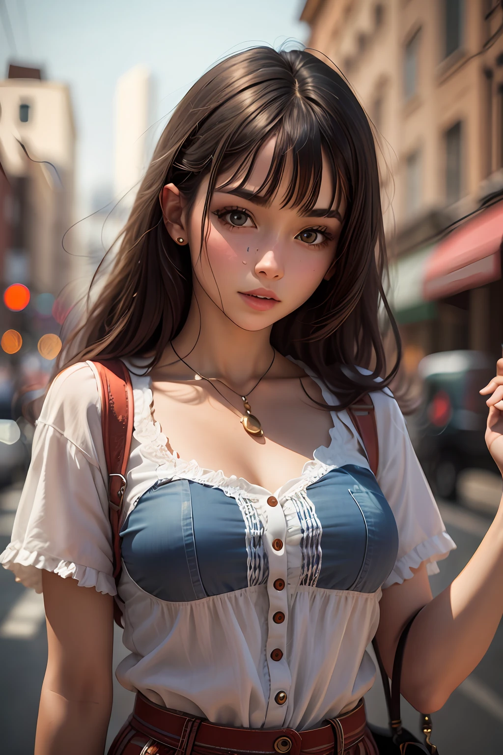 A brunette girl