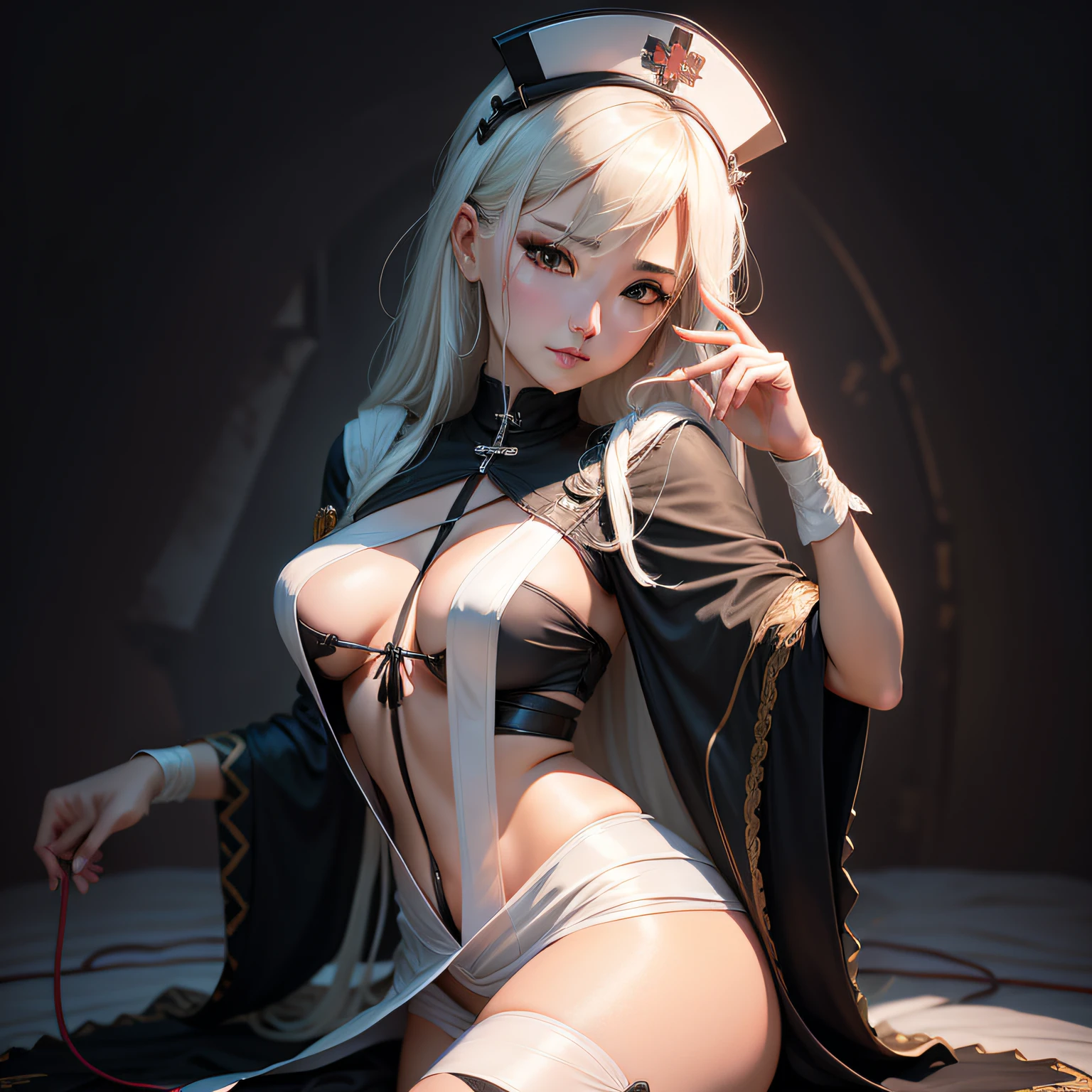 maidennurse,blacksilk