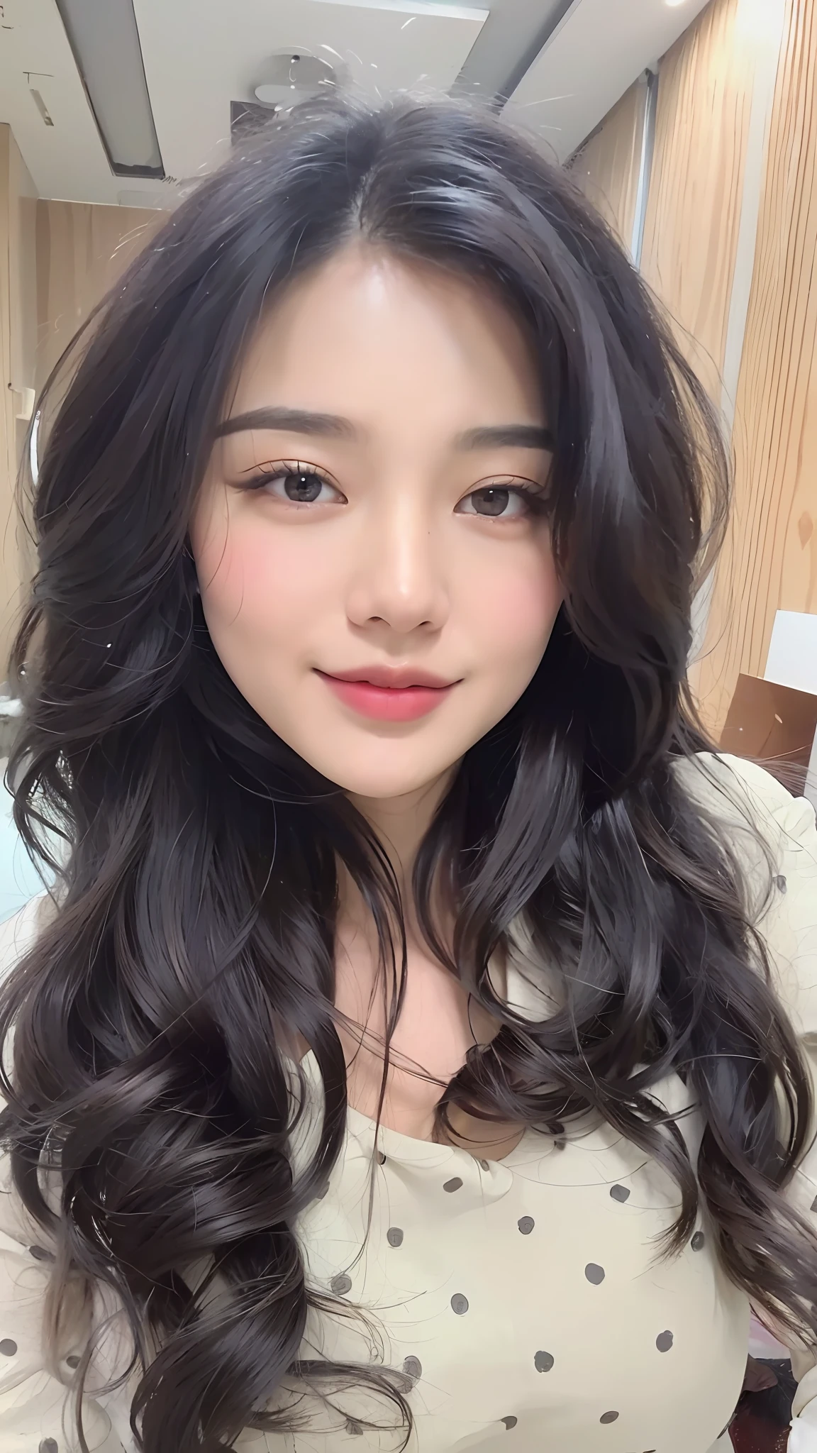 ((Best quality, 8k, Masterpiece :1.3)), 1girl, side shot :1.2, beautiful burmese woman with slender abs: 1.3, (casual hairstyle, big breasts: 1.2), bikini, indoor, super detailed face, detailed eyes, double eyelids, whole body
