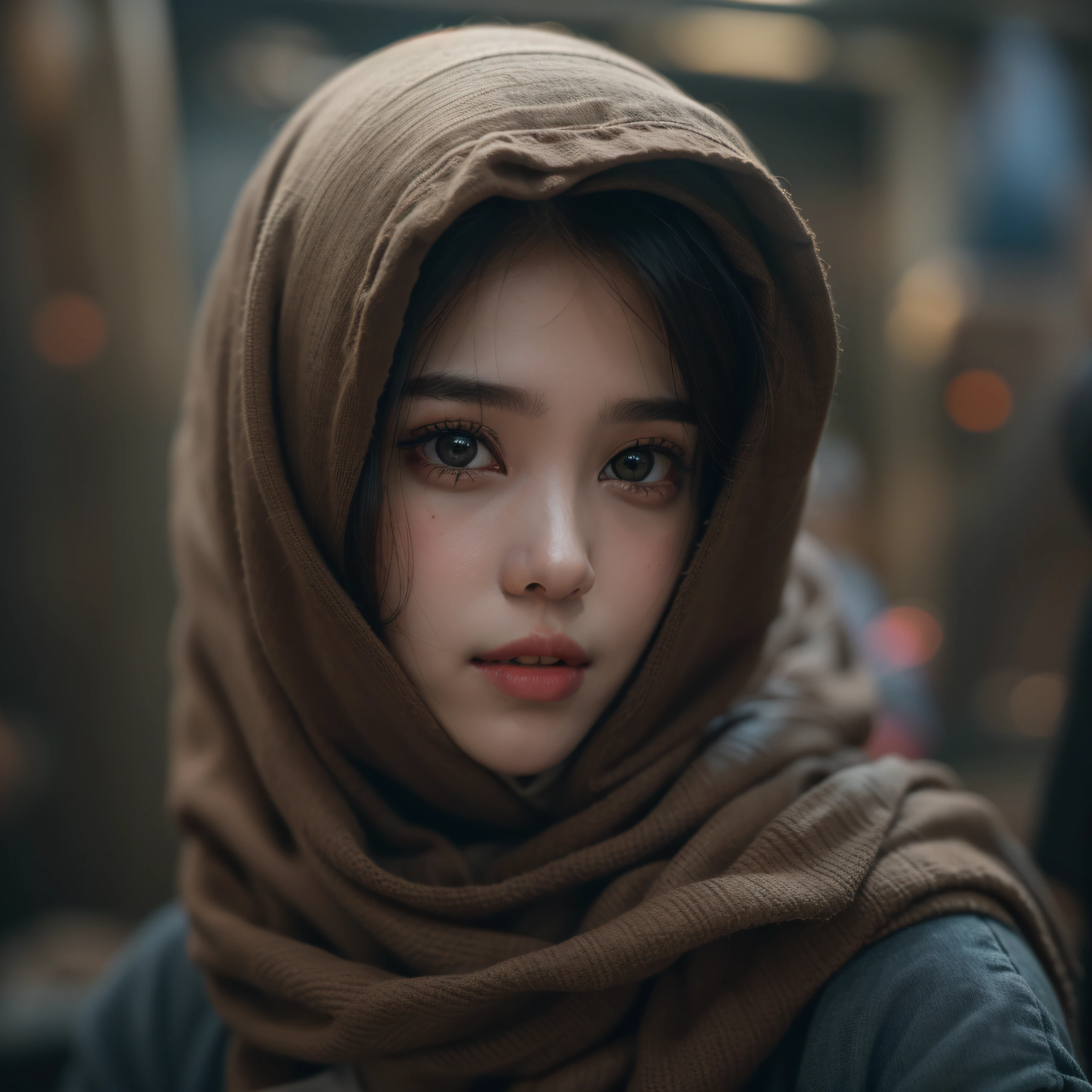 STABLE DIFFUSION 2.1 REALISTIC PHOTOREAL HIJAB, (((IU))), (((cute feelings Loved))) Masterpiece, absurdres,award winning photo, extremely detailed, amazing, fine detail, (extremely detailed eyes:1.125) and face, by lee jeffries nikon d850 film stock photograph 4 kodak portra 400 camera f1.6 lens rich colors hyper realistic lifelike texture dramatic lighting unrealengine trending on artstation cinestill 800 tungsten, beautiful woman, ulzzang-6500, smiling seductively, excited,