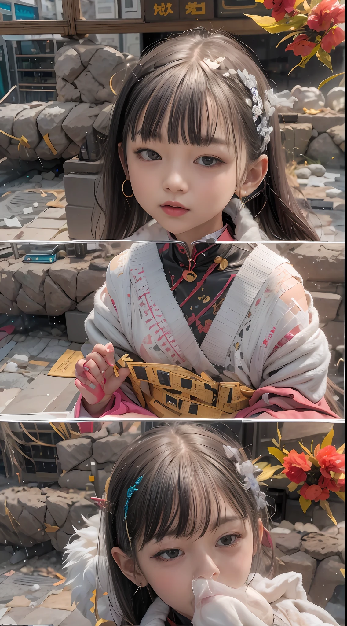 (tmasterpiece,k hd,hyper HD,16k)brunette color hair,15 year old girl,Multi-layer gauze skirt,Terracotta Warriors embroidered chicken crown gold inlaid hairpins,Rouge lips,Cherry mouth,Focus on the neckline,Soft hair like slippery silk,Sparkling,Almost reluctant to look away,She wears suspenders!Imagine that,She just wore a cheongsam to shop in the bustling Sanlitun,One can't help but want to take a closer look。Take a closer look, desi,Her belly pocket is quite stylish,The skirt flutters in the wind,It's like adding a touch of energy to the whole street,Crocodile skin train,A sneak peek angle,(From the angle below),Sit in a seat with a fish pattern on the train,sitting in front,Zoom camera,head portrait,Head down and sleepy-eyed,Look at the ground, best qualtiy, hyper HD, (realisticlying:1.4),, A high resolution, the detail, RAW photogr, Sharp Re, Nikon D850 Film Stock Photo by Jefferies Lee 4 Kodak Portra 400 Camera F1.6 shots, Rich colors, ultra-realistic vivid textures, Dramatic lighting, Unreal Engine Art Station Trend, cinestir 800,