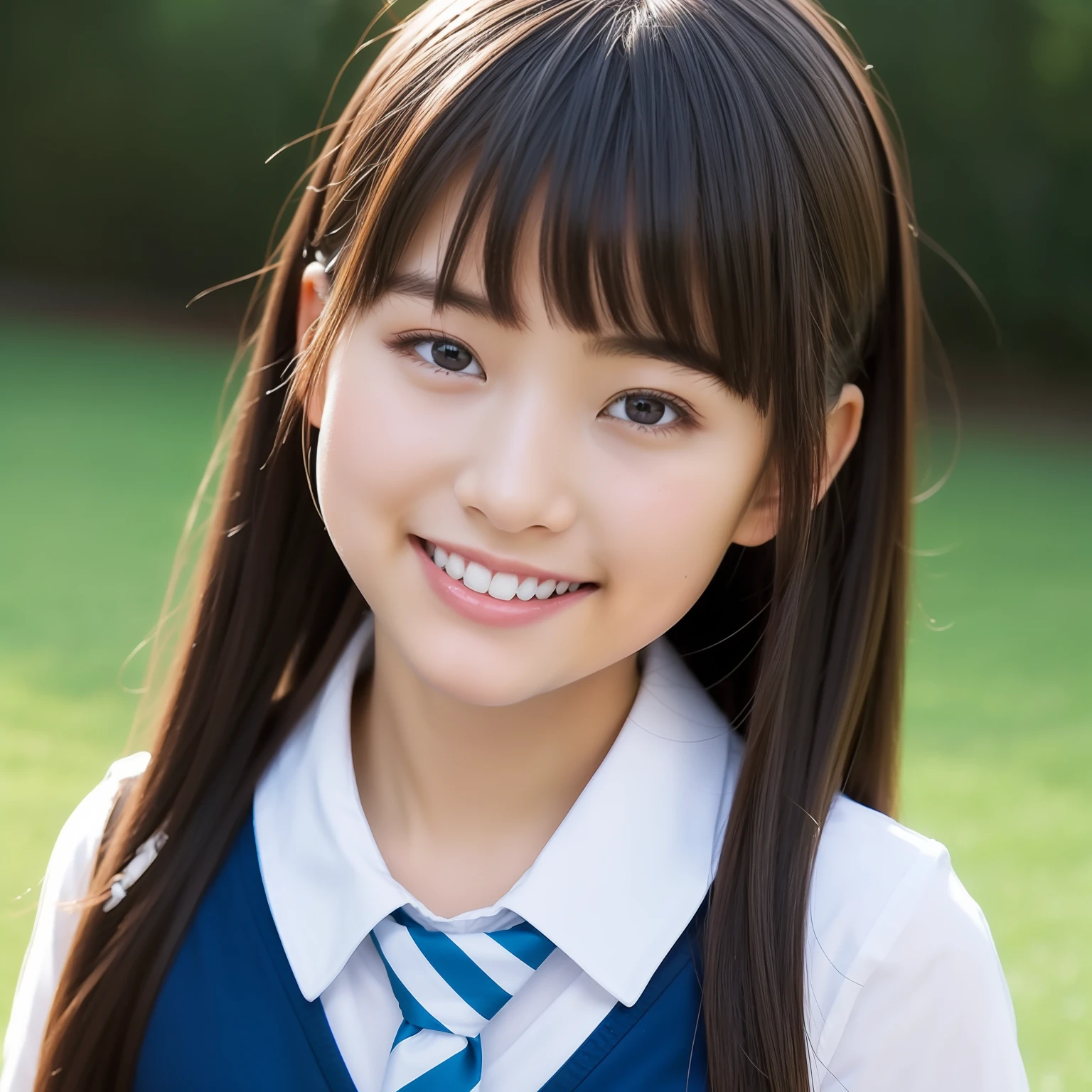 a smile、hi-school girl、校服