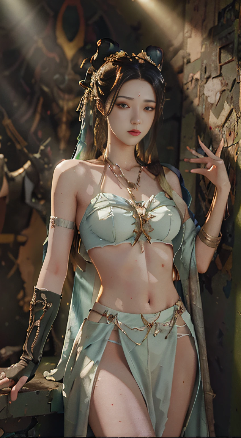 ((Best quality)), ((masterpiece)), (detailed:1.4), 3D, an image of a beautiful cyberpunk female,HDR (High Dynamic Range),Ray Tracing,NVIDIA RTX,Super-Resolution,Unreal 5,Subsurface scattering,PBR Texturing,Post-processing,Anisotropic Filtering,Depth-of-field,Maximum clarity and sharpness,Multi-layered textures,Albedo and Specular maps,Surface shading,Accurate simulation of light-material interaction,Perfect proportions,Octane Render,Two-tone lighting,Wide aperture,Low ISO,White balance,Rule of thirds,8K RAW,