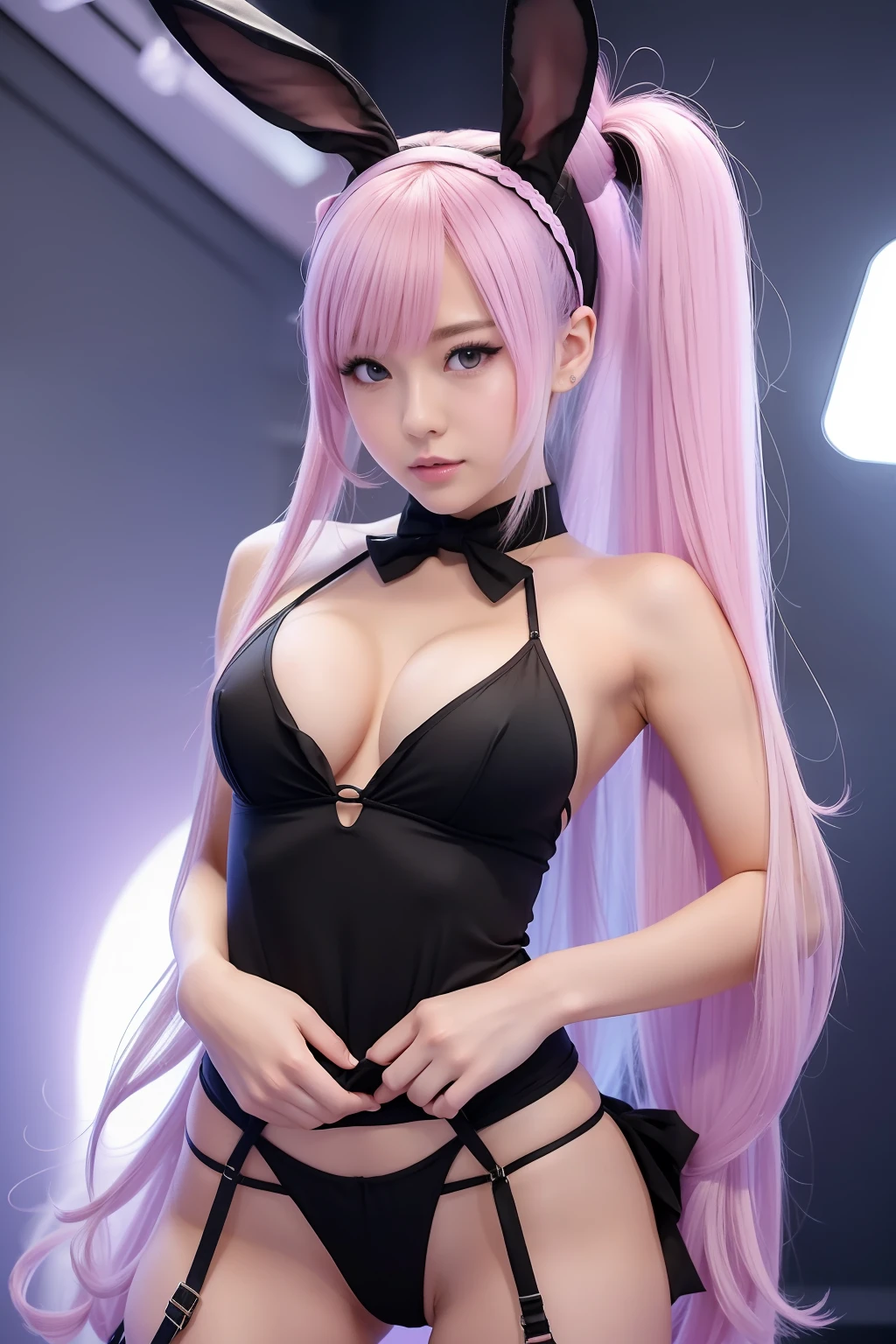 (((Bunny Girl Hair Band)))、(((Twin-tailed)))、(((Hair that flutters in the wind)))、Photorealsitic、超A high resolution、Convoluted、ultra-detailliert、(dent in the skin)、Cute、Feminine、Detailed body、Medium chest、(A detailed face: 1.1)、(Outline of the iris)、(Hydrocore Lens)、(perfect eyes)、4K、Beautiful fece、(masterpiece: 1.2)、(top-quality:1.2)、Multiple beautiful women、wide-hips、slenderbody、doress、ふしだらな、Pose Seductive、stripper、In a club、Dancing、Black theme、crouching down、(((Open your crotch)))、Optimal ratio of 4 fingers to 1 thumb、actionpose