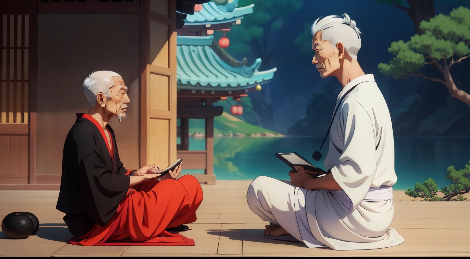 The old Zen master taught the true meaning of the younger apprentice。 True wisdom，Not the scenery。 Peace and peace of mind，From wisdom。