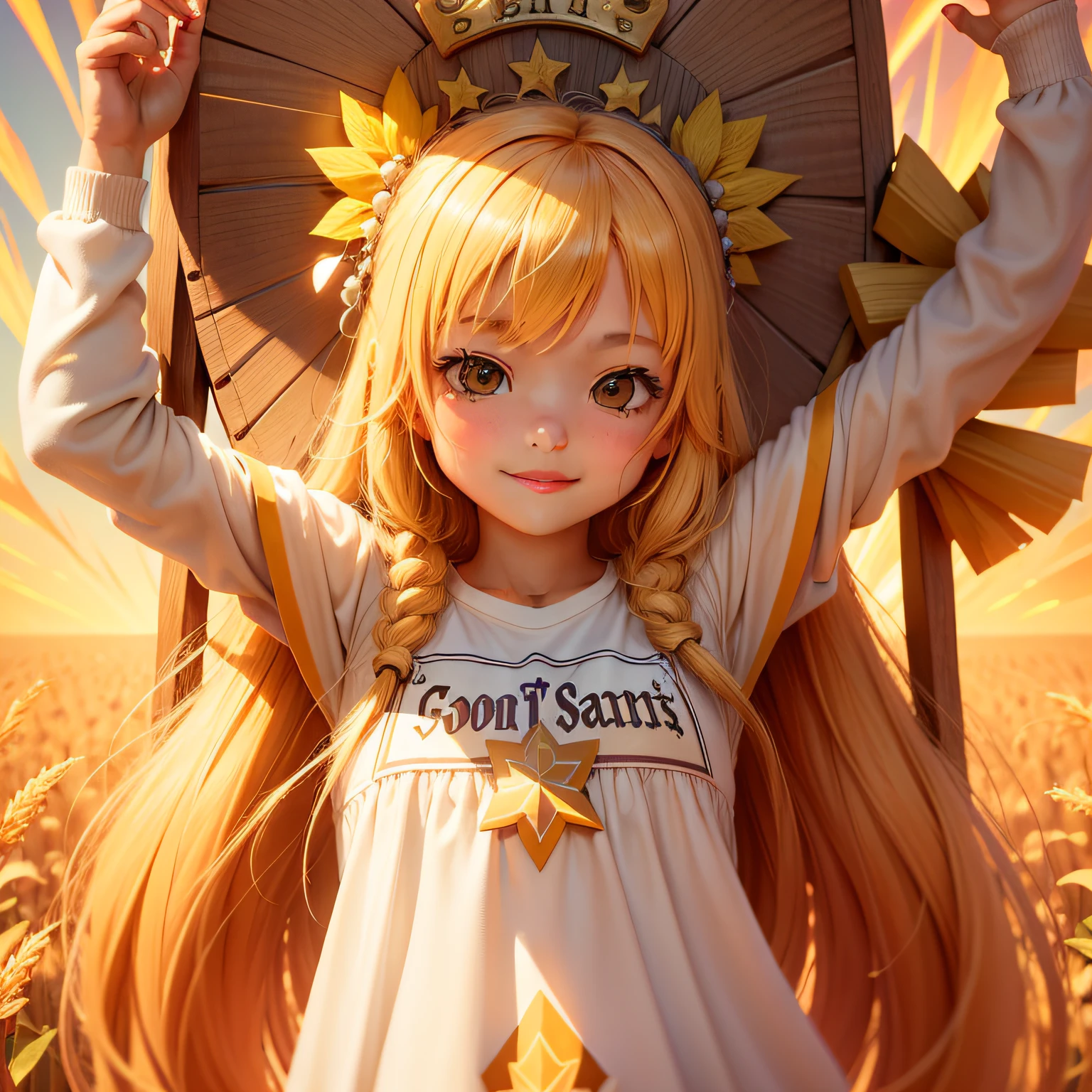 grain,patron saint of,good luck,com mascot,ip,blissful,vibrancy,warmth,energy,wholesome,Energetic,bit girl