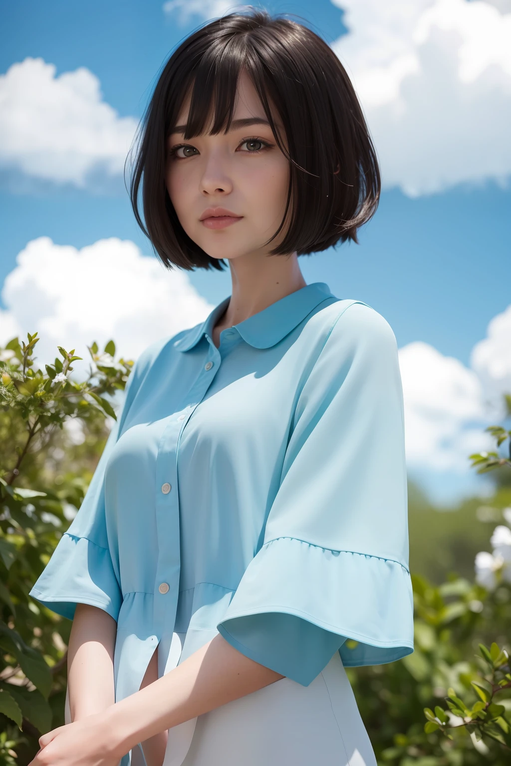 Absurdity, RAW photos, Best quality,(Masterpiece:1.3), High definition RAW color photos, Professional photos, Highly detailed CG Unity 8k wallpapers, Photorealism, High resolution, ultra detail, Photorealistic, Top quality, Very delicate and beautiful illustrations, (One woman), (covered nipples), Perfect anatomy, Full body, (short hair), Black hair, (Slim legs), Complex hair, Detailed eyes, ( black tight pants), boots, standing, female orgasm, mature woman, official art, beautiful detailed background, (very delicate and beautiful illustration), depth of field, bokeh, dusty sunlight,