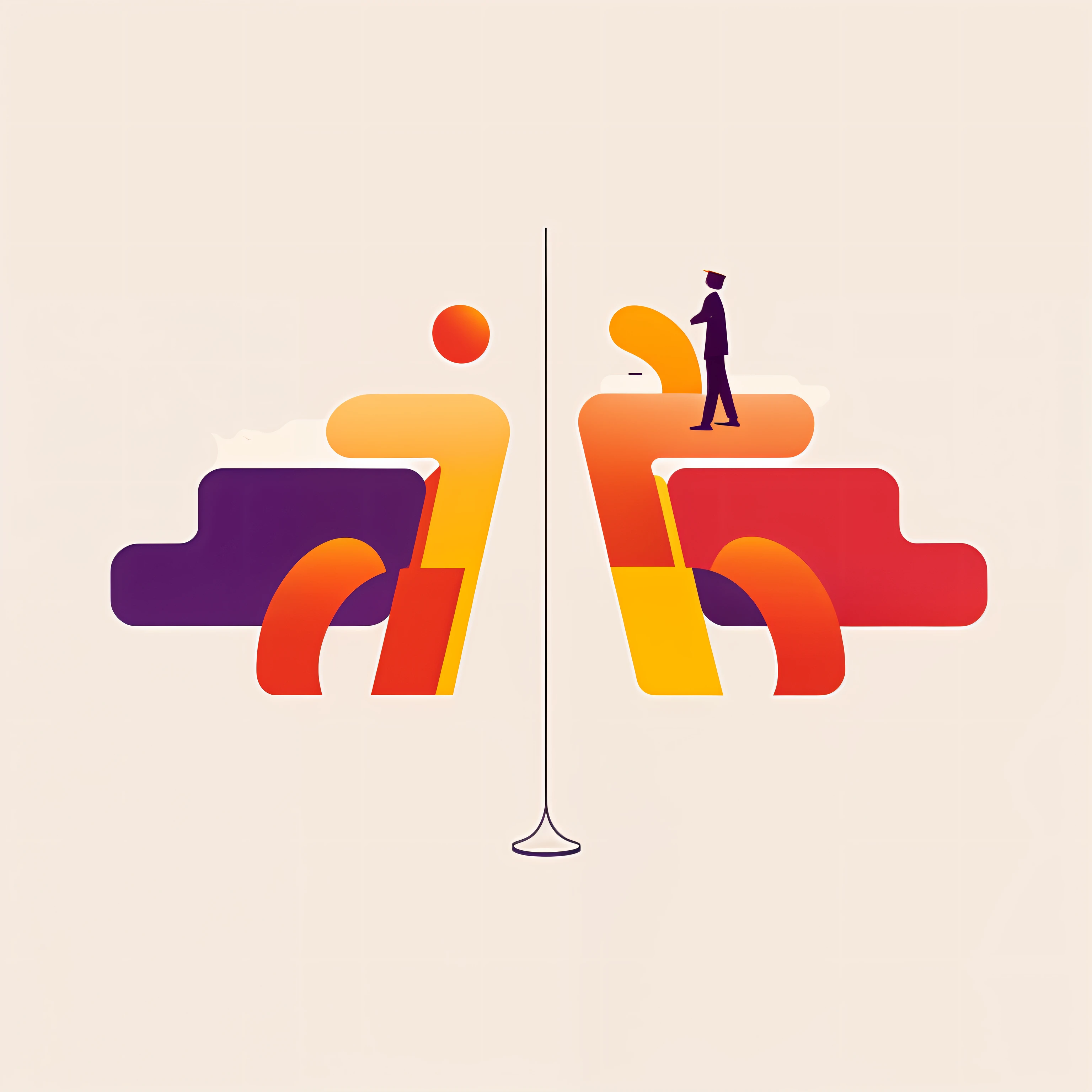 There was a man standing in a chair next to a pole, Colorful illustration, author：Alexander Kosis, Illustration style, illustration”, Simple illustration, illustration | rootkowski, minimalistic illustration, Minimalist illustration, Simple and clean illustration, Modern illustration, author：Zsolt Bodoni, Concept illustration, author：Sam Havatoi, surreal flat colors