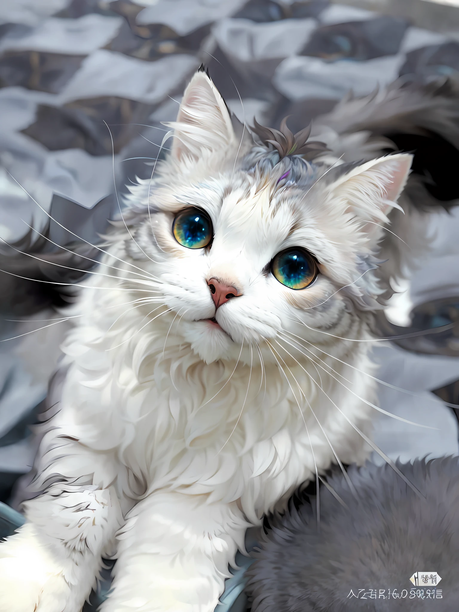 Full shot，Fluffy hair, Anthropomorphic expressions, Rich colors, Exquisite details, Masterpiece, Realistic，artsation, CG, Realistic, illusory engine , Real light and shadow, Beautiful rich colors, Amazing details, High quality，A pair of ears