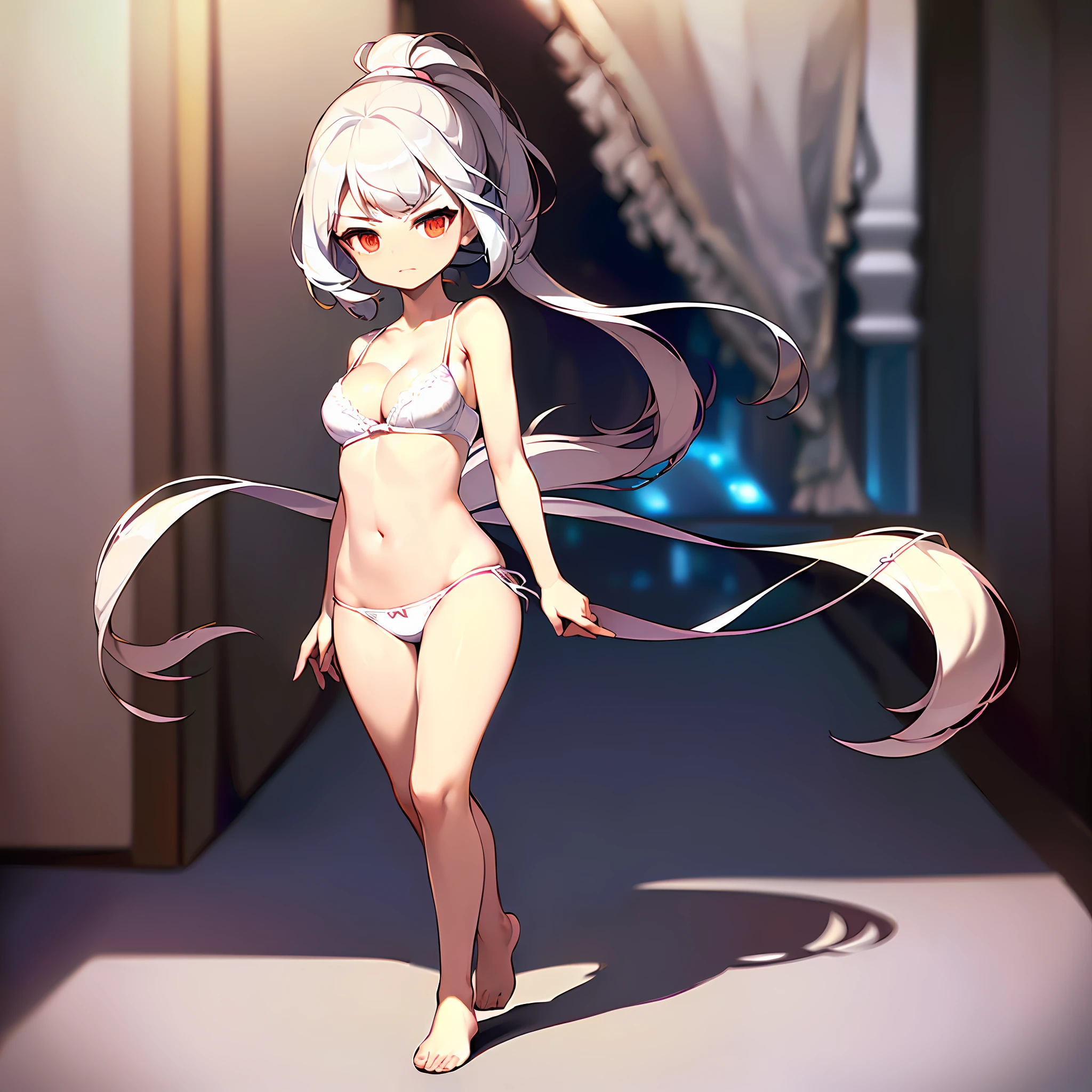 (hyper HD:1.2),(acurate:1.3),(The is very detailed:1.3),(A high resolution:1.2),(high detal:1.5),(high qulity:1.2),(best qualtiy:1.5),(4K:1.3),(8K:1.5),(No background:1.8),(Remove the background:1.8),1 girl,silvery white hair,High ponytail,Sideburns,pretty eyes,(Wearing silver armor),medium boob,(cleavage:1.5),(Detail bra:1.5),(Detail panties:1.5),(Expose the lateral chest),(Full-body standing:1.5),(Walking posture:1.5),(Walking posture:1.5),(detail finger:1.5),(Clear legs),(Q version of cartoon:1.5),(Side of the character:1.5),(4 head body:1.5)(Three View:1.5)