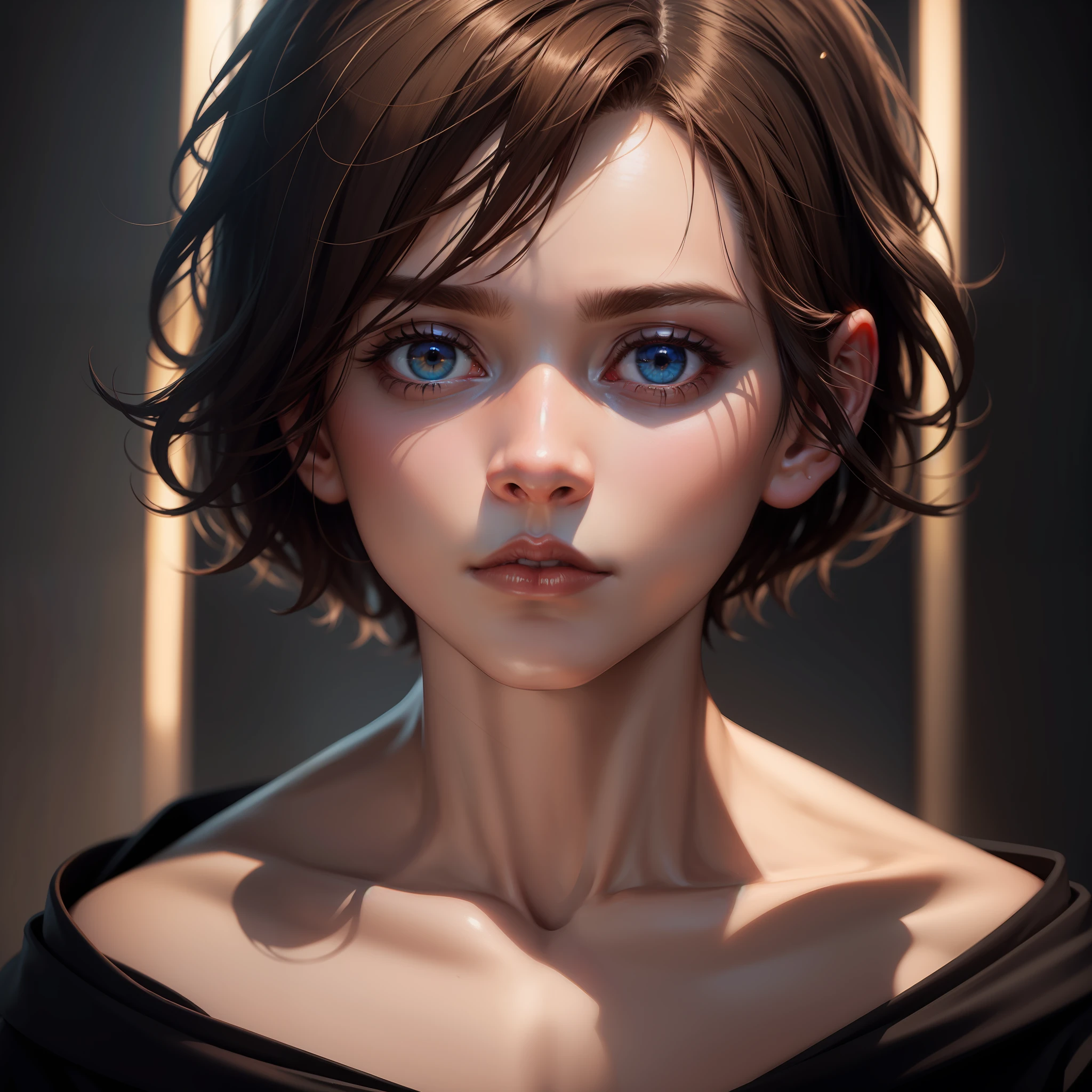 1boy, brunette color hair, Surrealism, cinematic lighting, UHD, masterpiece, highres, 16k