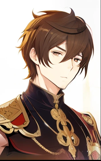 (1man, muscular adult byzantine male:1.2), peach eyes, medium brown hair, spiky hair,, medium hair, renaissance