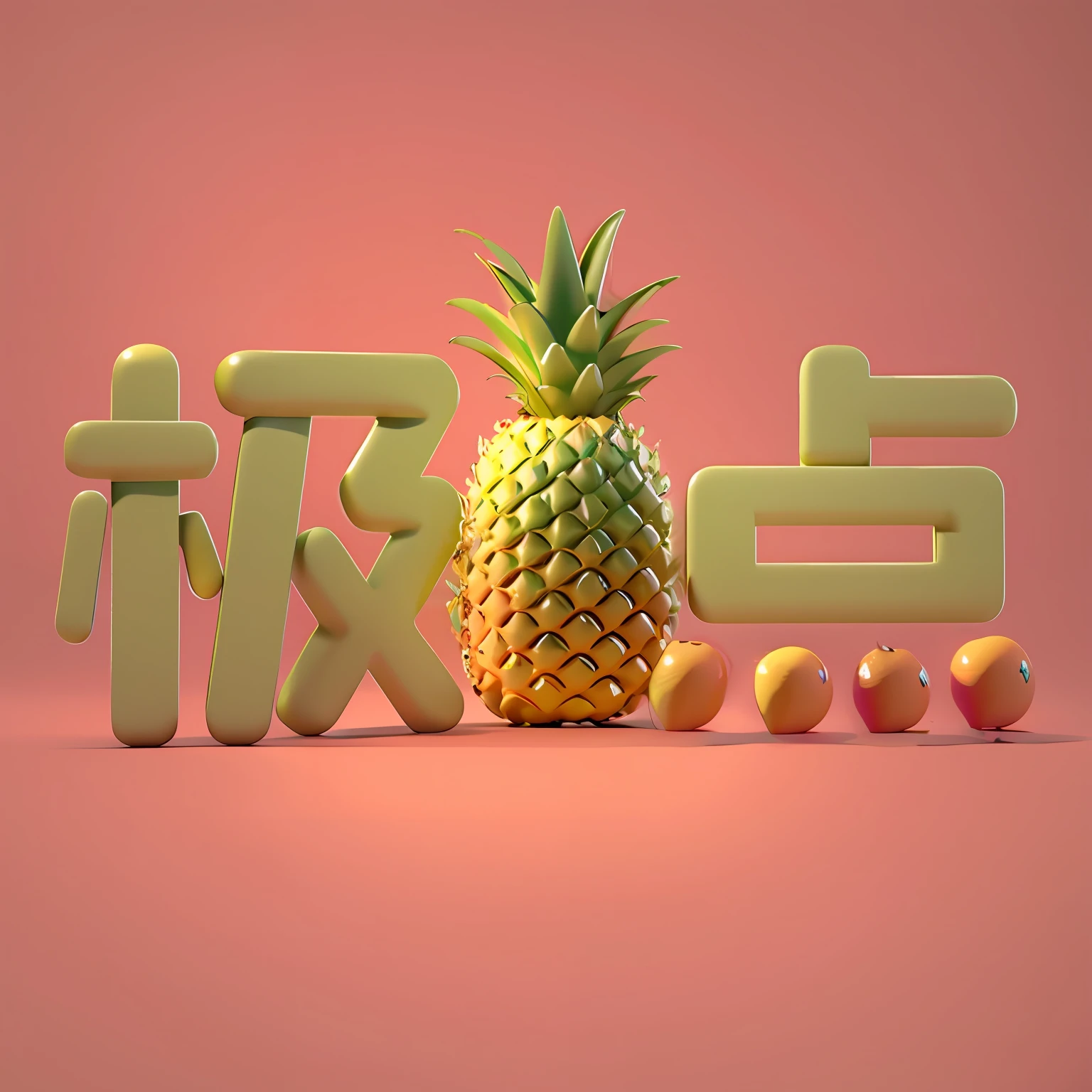 Small oranges，C4D，best qualtiy，tmasterpiece，higher details，Physical rendering