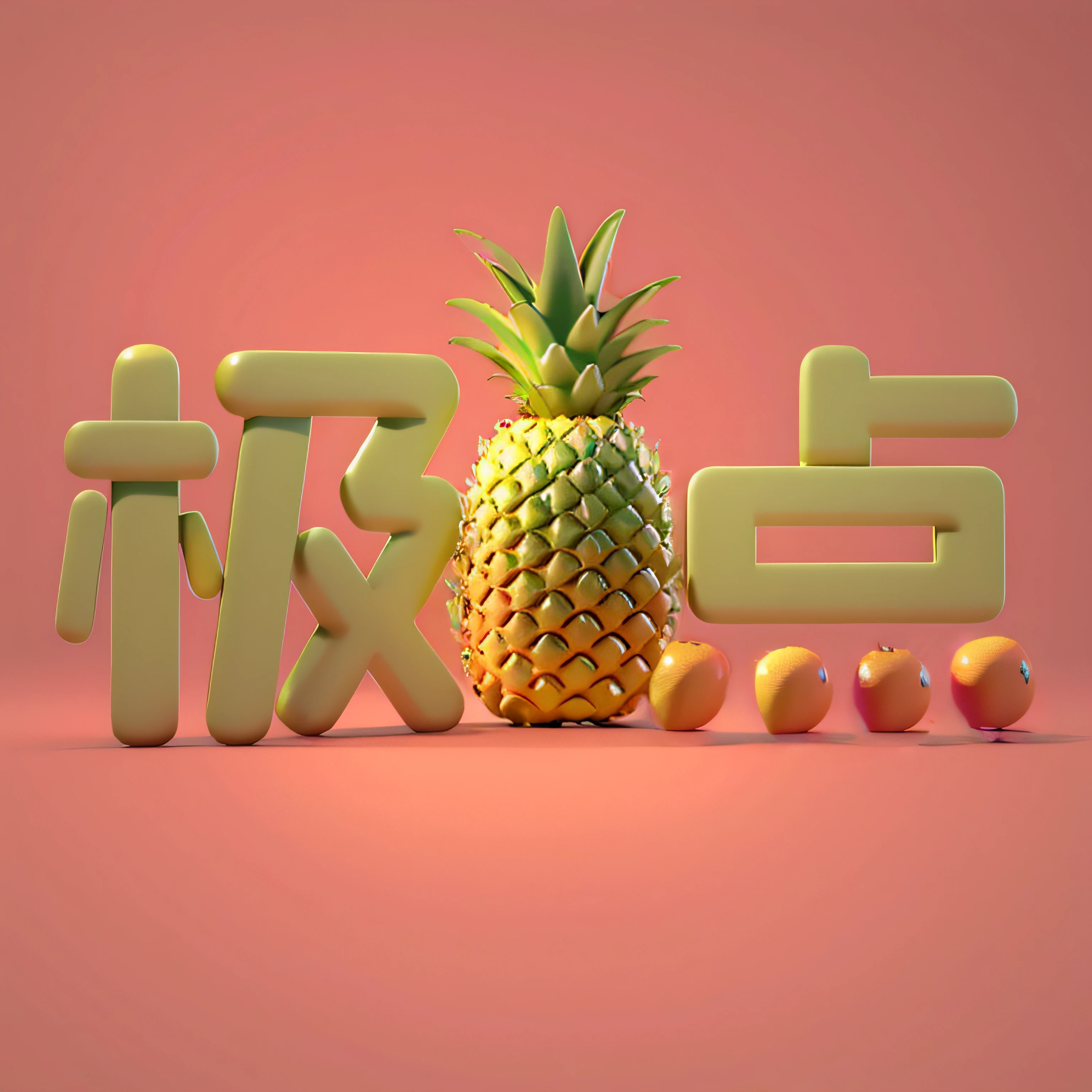 Small oranges，C4D，best qualtiy，tmasterpiece，higher details，Physical rendering