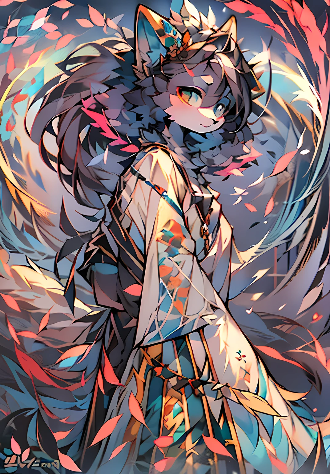 (masterpiece, top quality, best quality, official art, beautiful and aesthetic:1.2), (1girl:1.3), (fractal art:1.3),