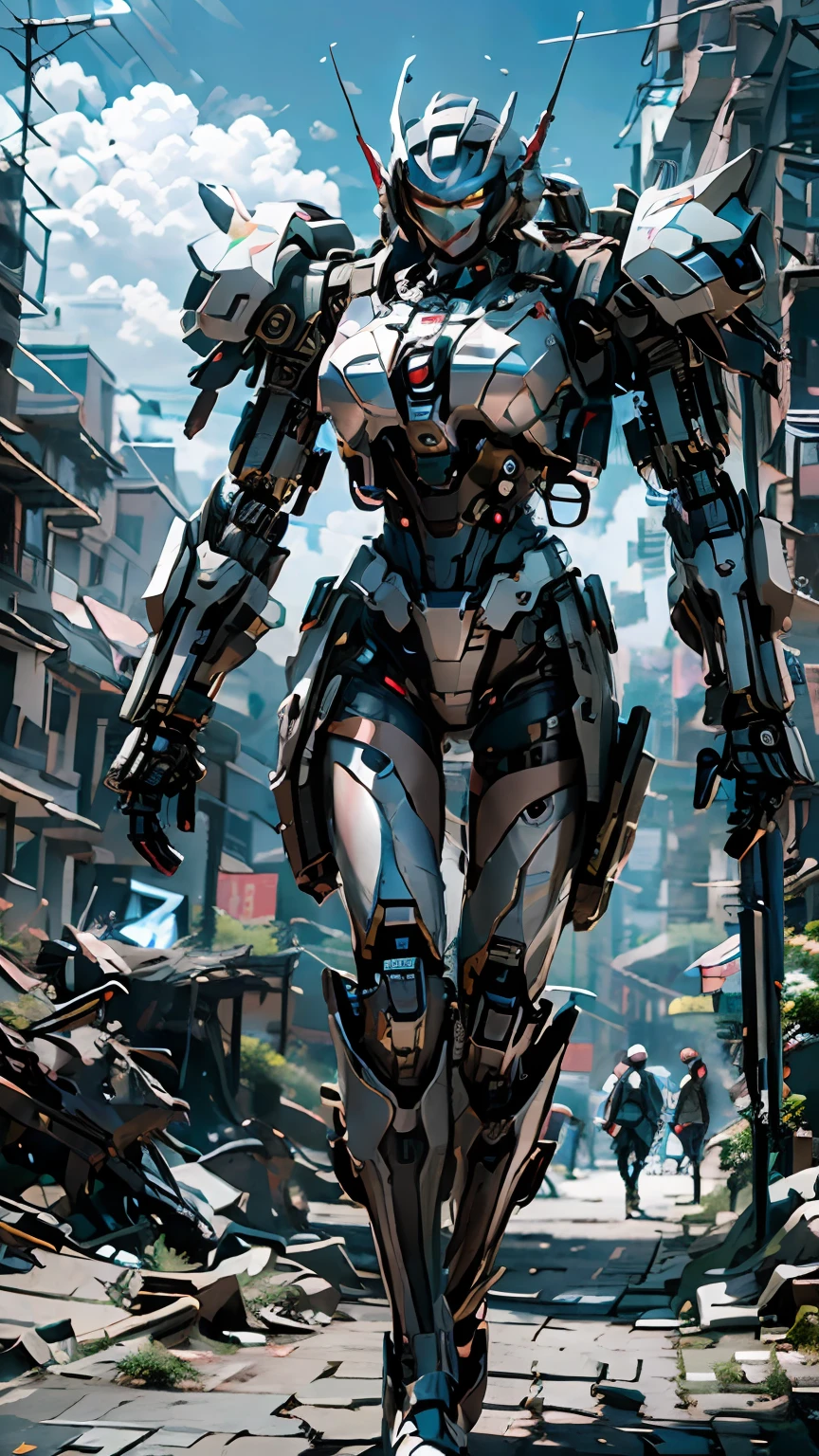 ((Best Quality)), ((Masterpiece)), (Very Detailed:1.3), 3D, Shitu-mecha, Beautiful cyberpunk woman with her pink mech in the ruins of a city in the forgotten war, Ancient technology, HDR (High Dynamic Range), ray tracing, NVIDIA RTX, super resolution, unreal 5, subsurface scattering, PBR texture, post-processing, anisotropic filtering, depth of field, maximum sharpness and sharpness, multi-layer texture, albedo and highlight maps, surface shading, Accurate simulation of light-material interactions, perfect proportions, octane rendering, duotone lighting, low ISO, white balance, rule of thirds, wide aperture, 8K RAW, efficient sub-pixels, subpixel convolution, luminescent particles, light scattering, Tyndall effect