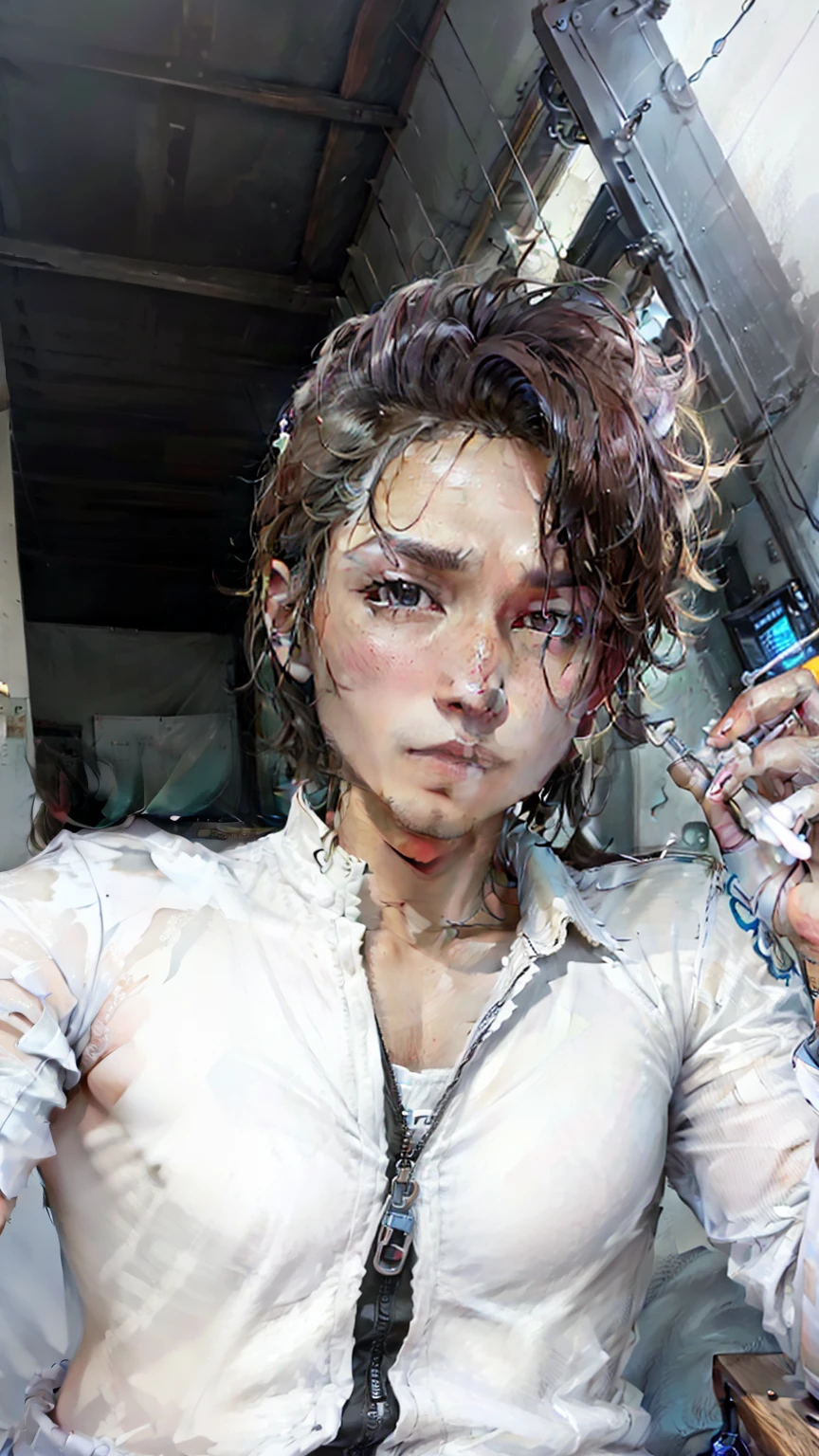 Background change syberpunk handsome boy realistic face 8k
