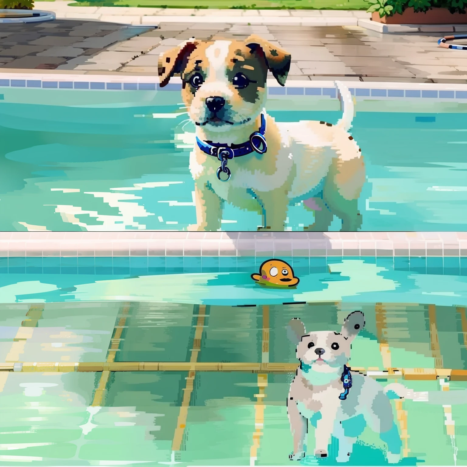 Jack Russle Puppy in a swimming pool