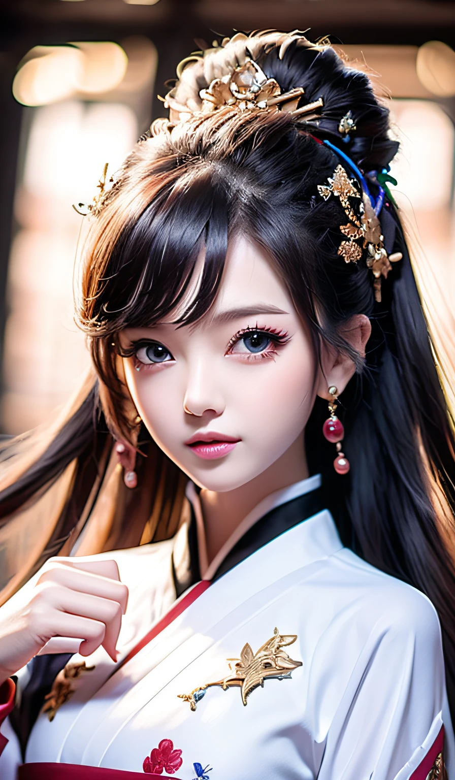 top-quality、masterpiece、hight resolution、Hanbok girl、vivid、Super beautiful face、Super beautiful eyes、Super beautiful hair