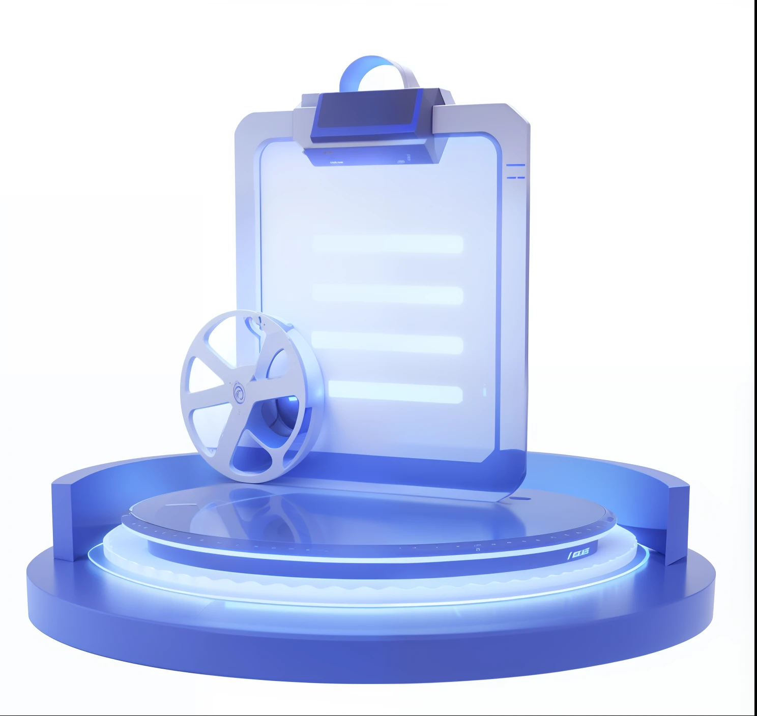 One headset，white and blue and yellow，Frosted glass，transparent technology sense，industrial design，iso-distance view，Light background with simple linear details，studio lit，3d，c4d，Blander，OCrender，pinterest，dribbble，high detal，