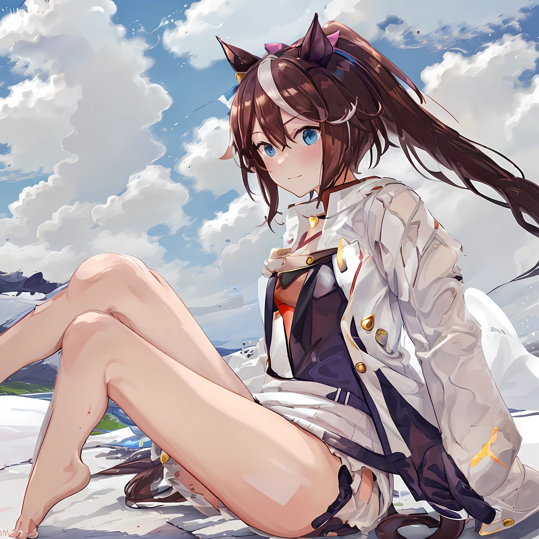Sexual suggestiveness,s girl,cat ear,Cat tail,one piece swimsuit,White panty hose