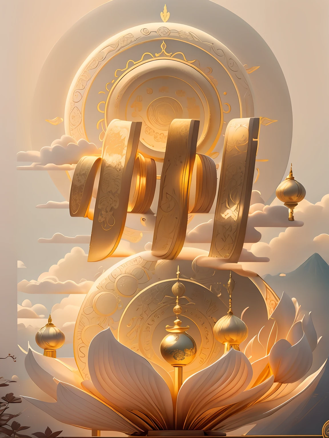 American character at the top of the background,simple backgound(Santan Seal Moon,Leifeng Tower,West lake,lotuses),ultra - detailed,high qulity,filmposter, Ray traching,Beautiful Chinese style,Golden curves
