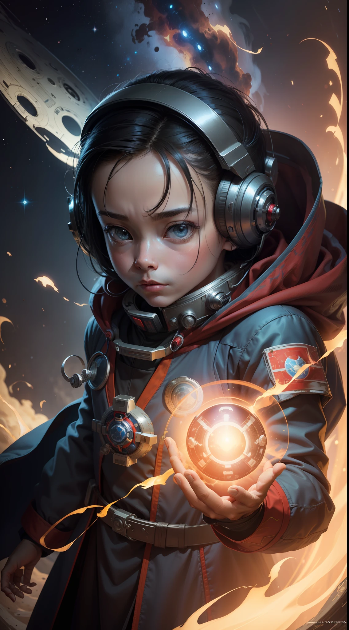 there is a small doctor strange toy with a helmet on and a camera, small doctor strange astronaut looking up, cute 3 d render, futuristic doctor strange astronaut, portrait of an ai doctor strange astronaut, adorable digital painting, wearing astronaut outfit, portrait anime space cadet girl, wears tiny spacesuit, small doctor strange astronauts, cute detailed digital art, portrait armored doctor strange astronaut, detailed doctor strange astronaut, wearing a spacesuit and helmet