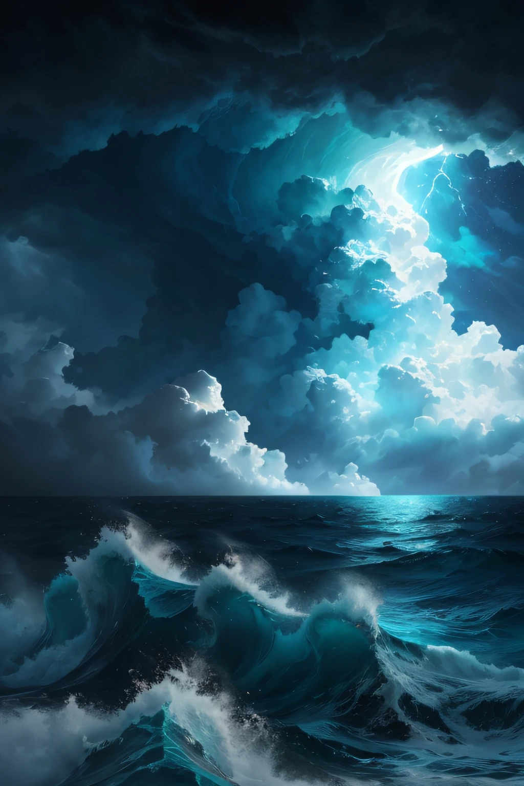 rough ocean storm atmospheric, hyper realistic, 8k, epic composition, cinematic