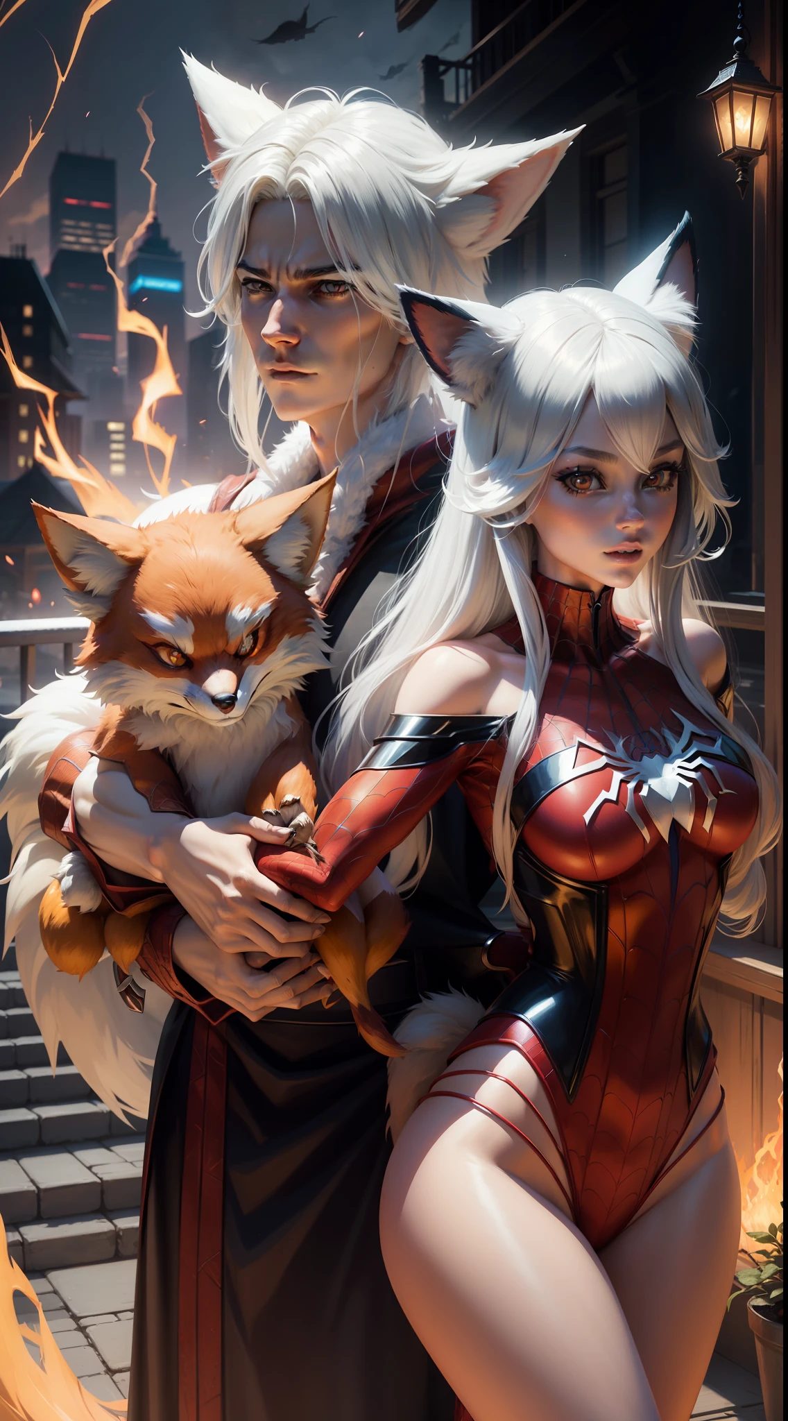 anime, fantasy, spiderman fox, fantasy art, fantasy, spiderman fox, fantasy, spiderman fox, spiderman fox, spiderman fox, spiderman fox, spiderman fox, spiderman fox, spiderman fox, spiderman fox, fox, ethereal spiderman fox, kitsune tailed spiderman fox, tailed spiderman fox, kitsune, mythical creature, fantasy spiderman fox love, art of silver spiderman fox, white - haired spiderman fox, mizutsune, nine tails