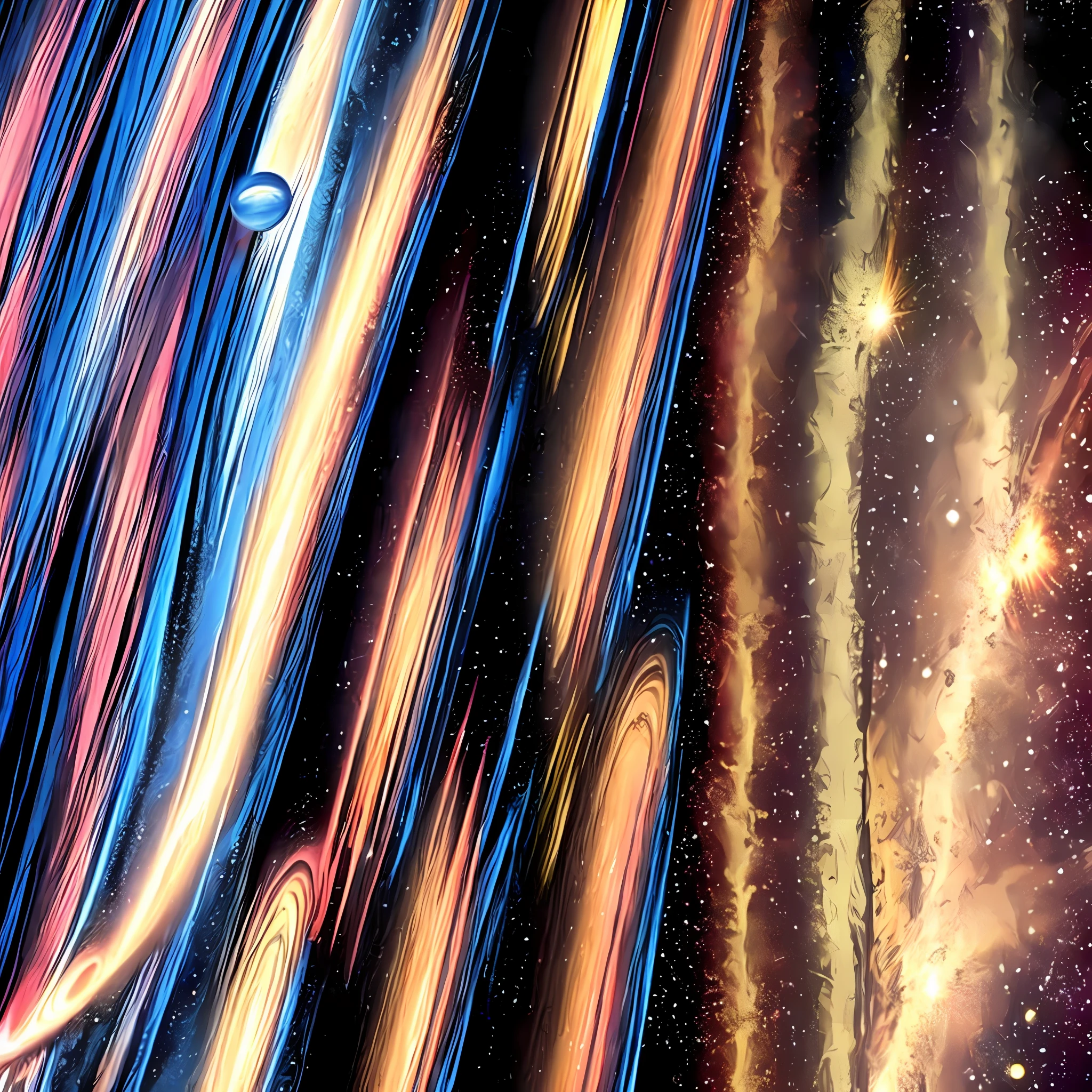 Imagens de astronautas com nave no fundo, Space and planets also present in the image