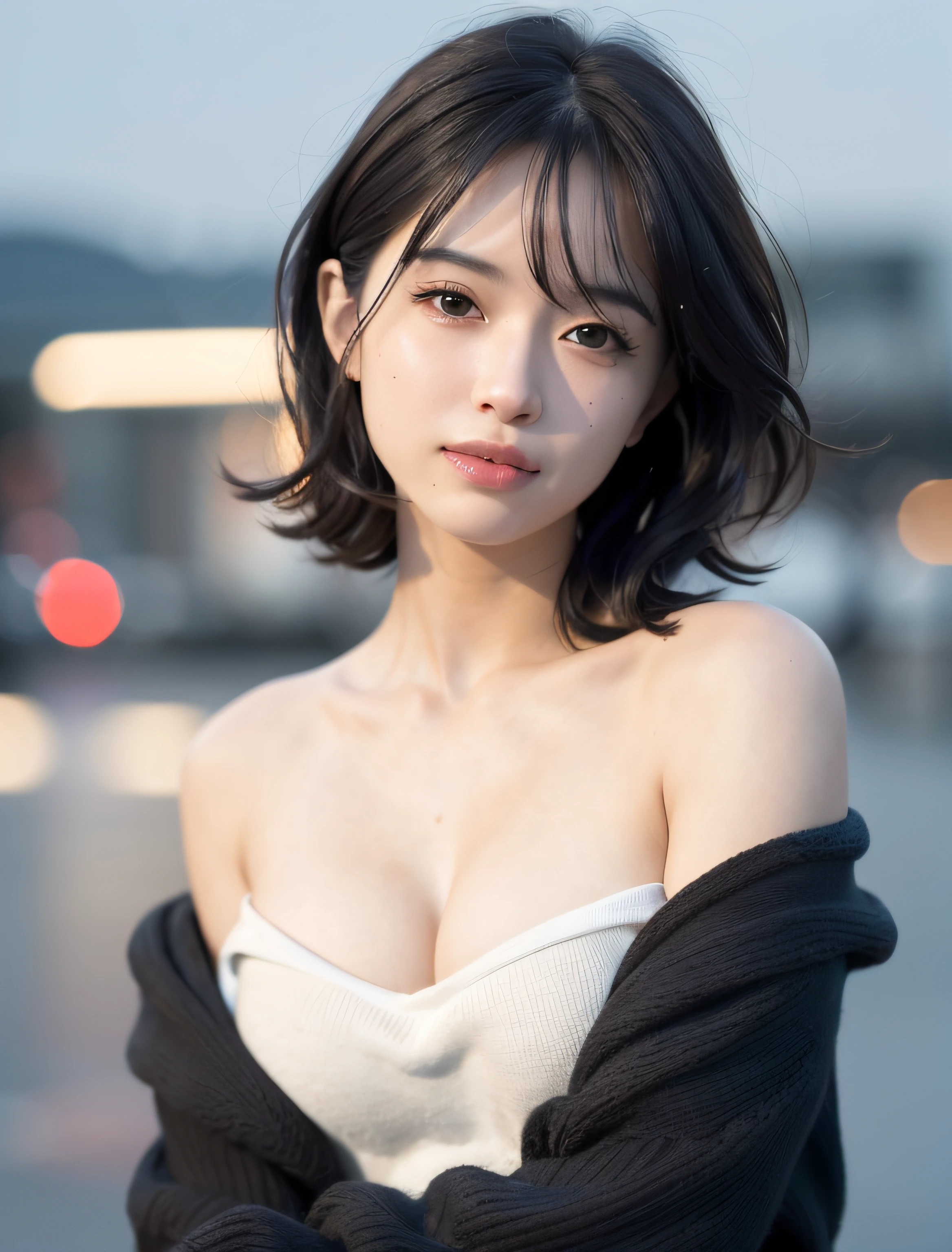 Random posture, mix4,(8k, RAW photo, best quality, masterpiece:1.2), (realistic, photo-realistic:1.37),1girl,cute,cityscape, night, rain, wet, professional lighting, photon mapping, radiosity, physically-based rendering,, gradient black colour hair,, White hair, short curly hair, handsome, girl, white ball suit, top quality picture, high resolution, 1080p, (clear face), (detailed facial description), (detailed hand description), (masterpiece), (exquisite CG), extreme light and shadow, messy hair, master's work, rich details, (fine facial features), (highest quality picture), (masterpiece), (detailed eyes),Look ahead with your eyes,Fine collarbone